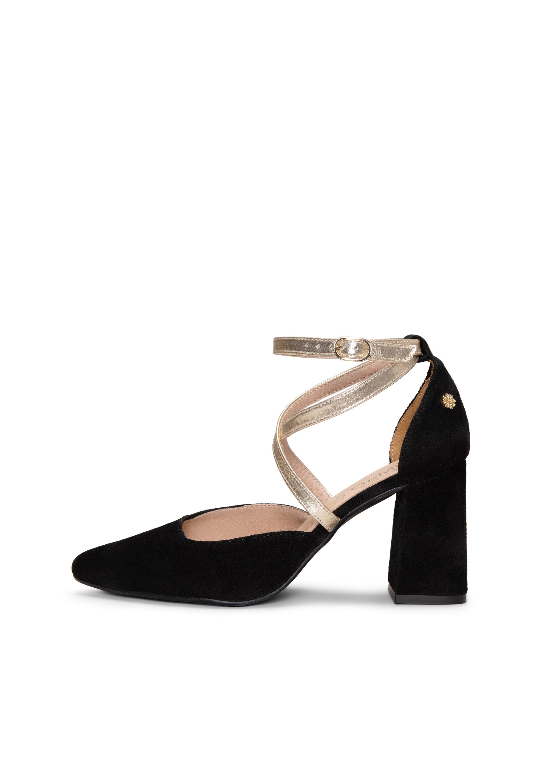 ARIEL - Zapato de tacón ancho NEGRO METAL