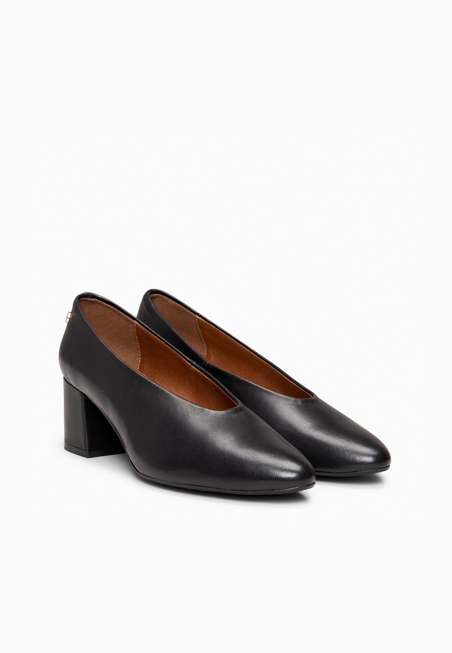 URBAN STYLE NAPA - Zapato de tacón ancho en piel NEGRO