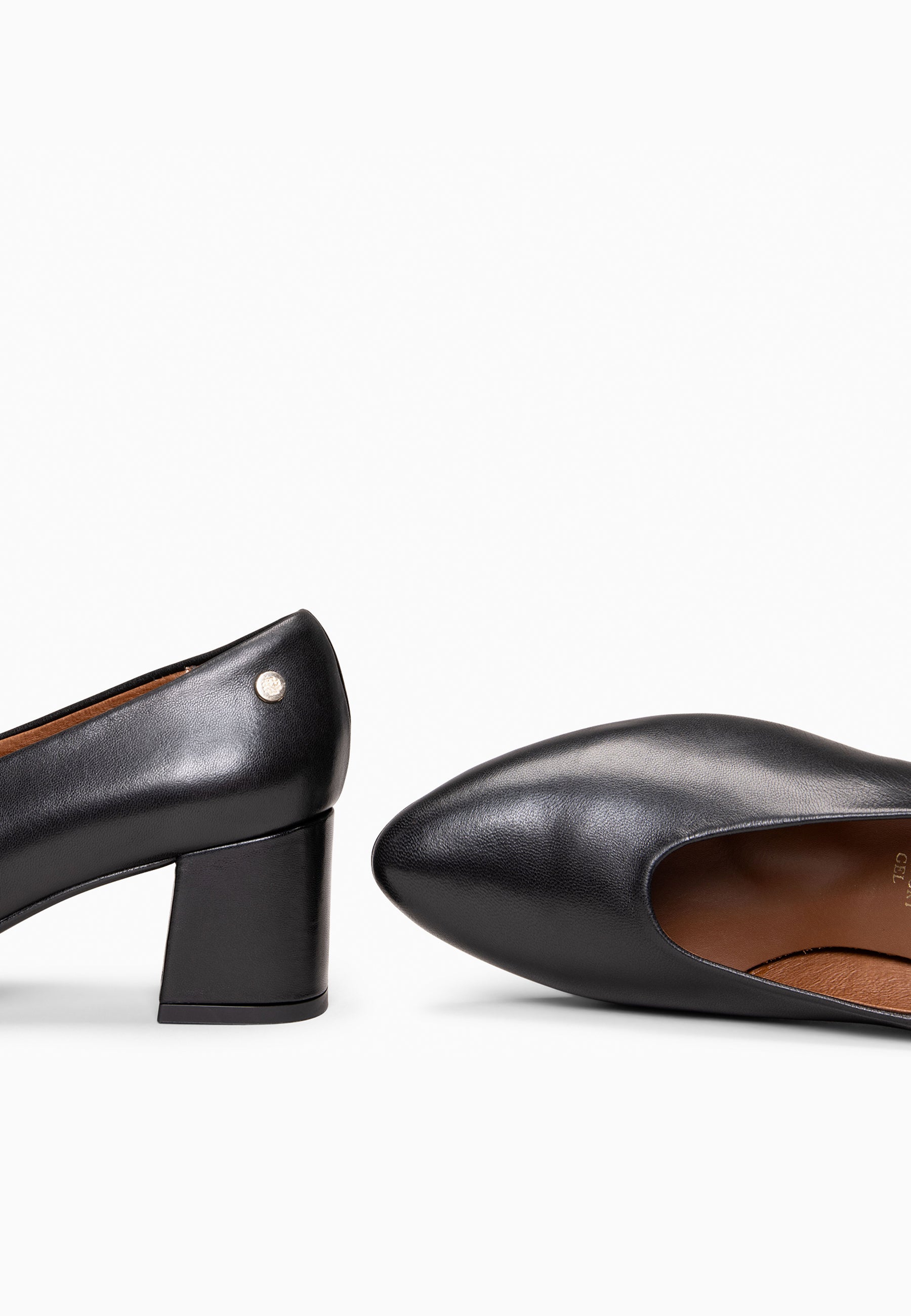 URBAN STYLE NAPA - Zapato de tacón ancho en piel NEGRO
