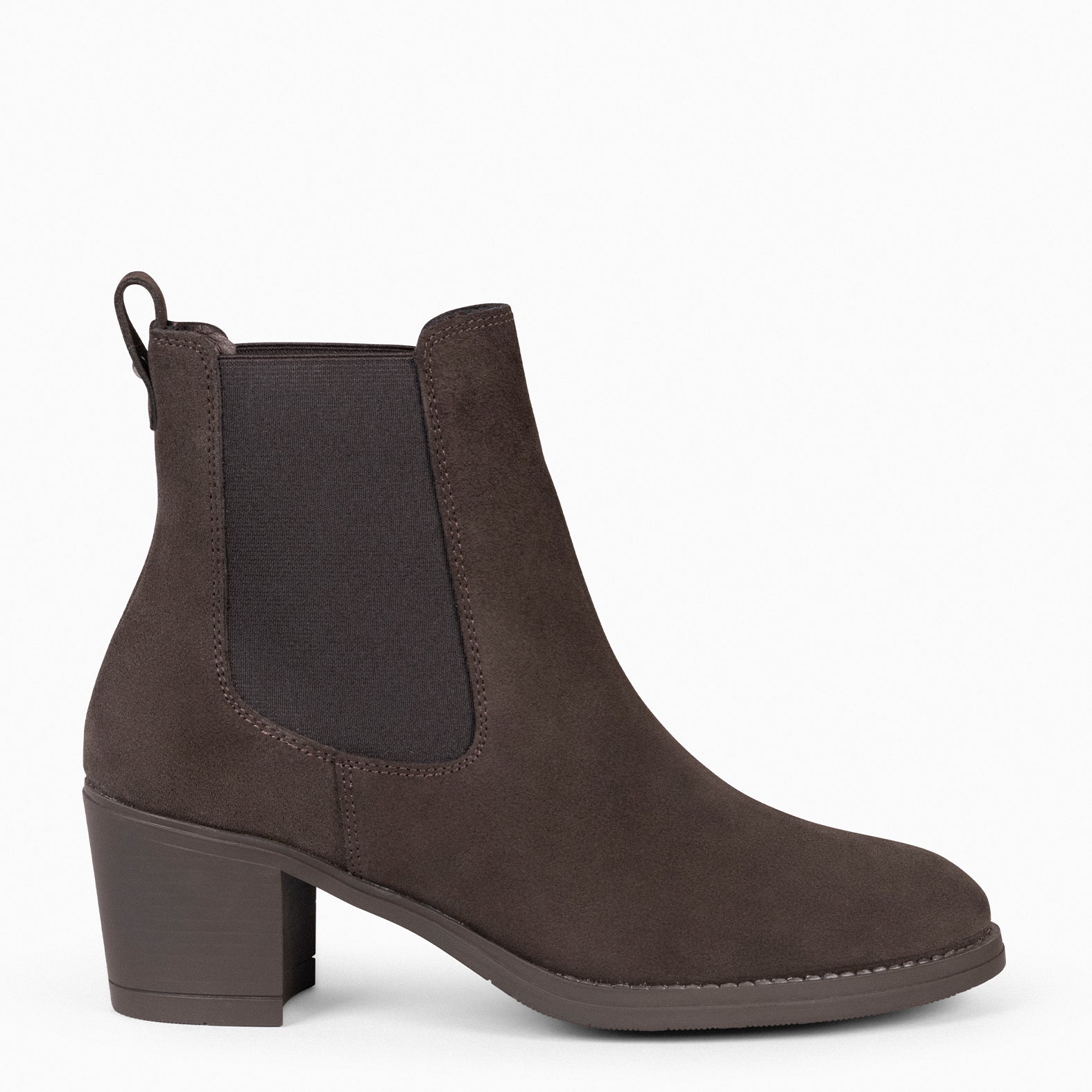 NEW CHELSEA - Botines de caña alta con tacón para mujer MARRÓN
