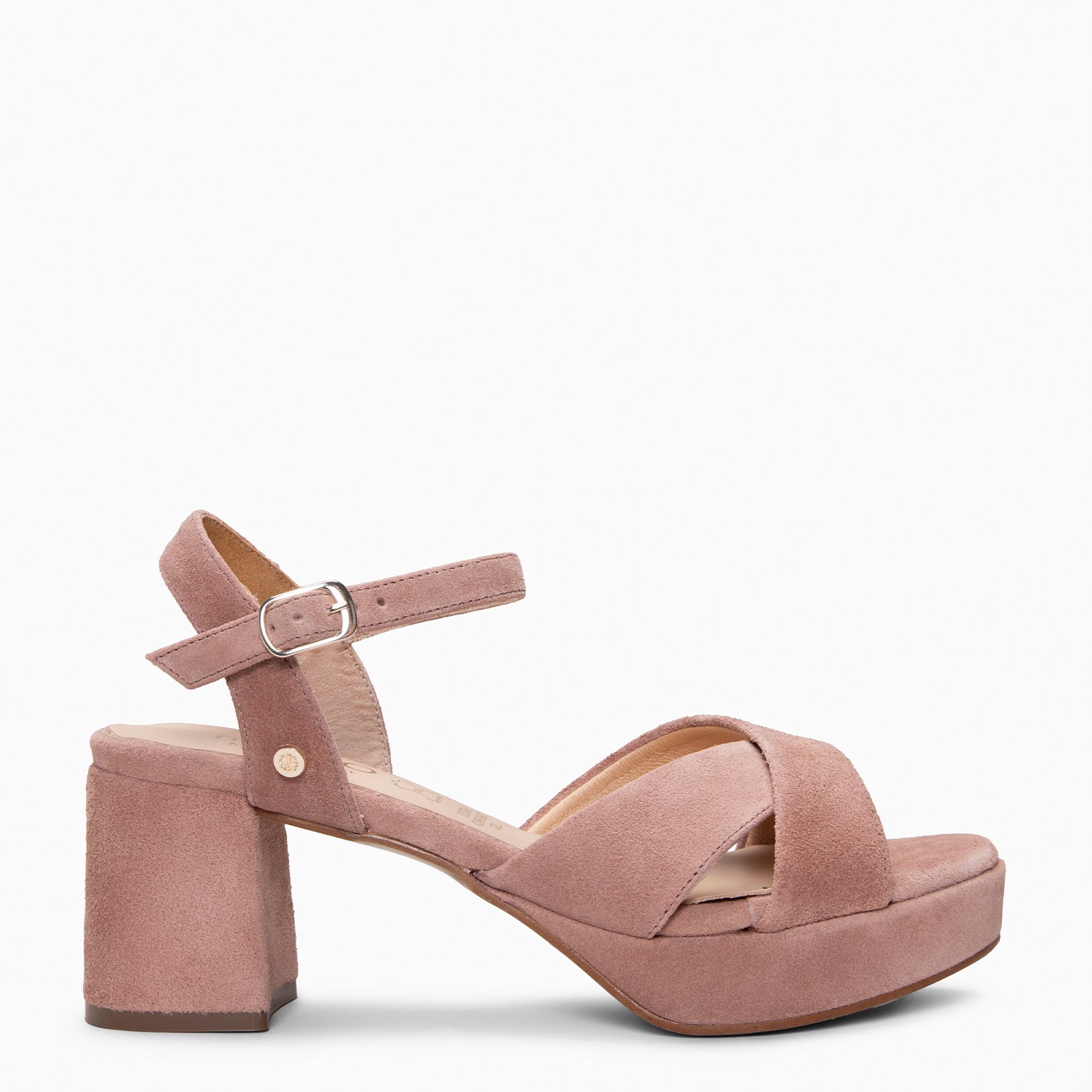 CERDEÑA - Sandalias de tacón ancho y plataforma ROSA PALO