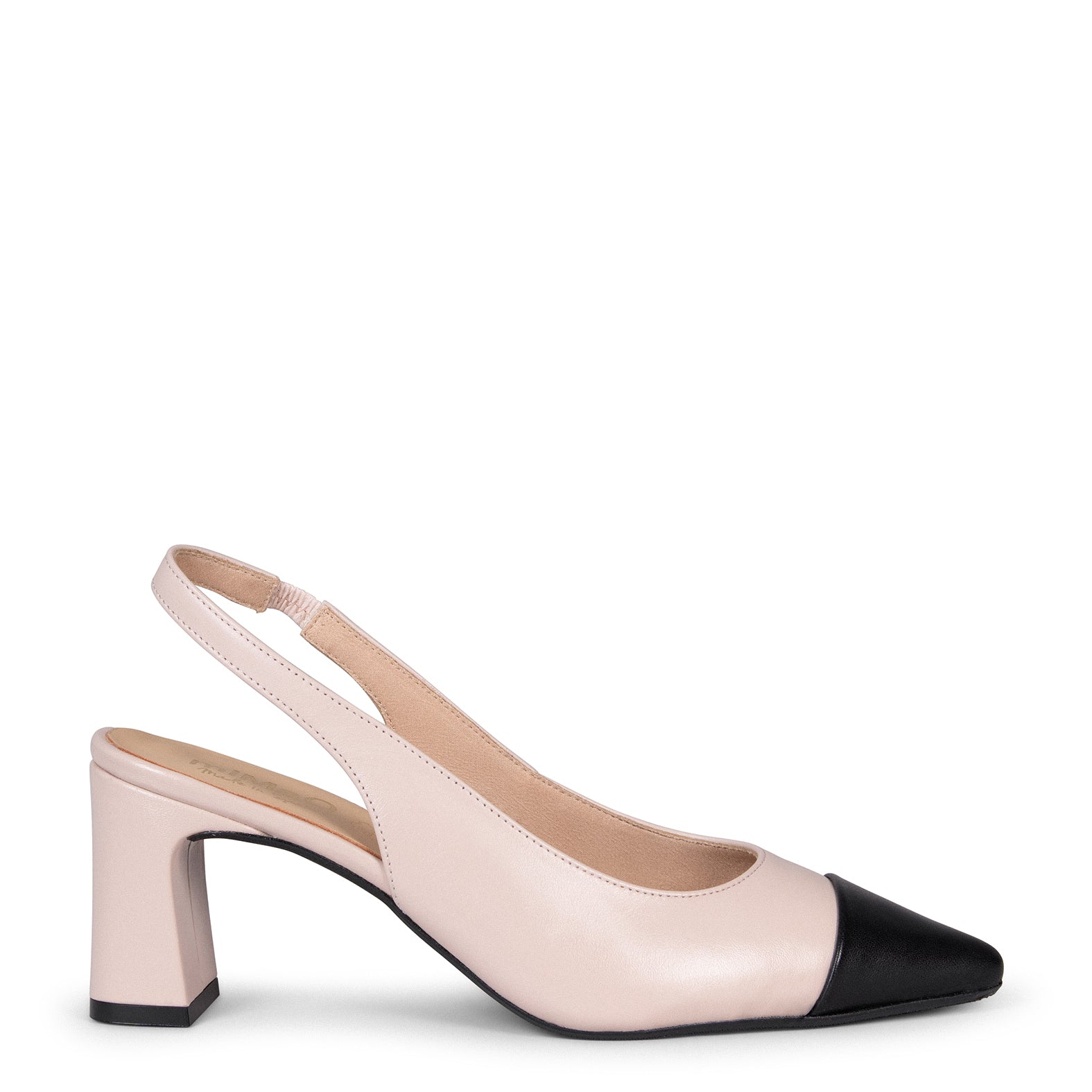 DIANA - Zapato NUDE puntera afilada NEGRO