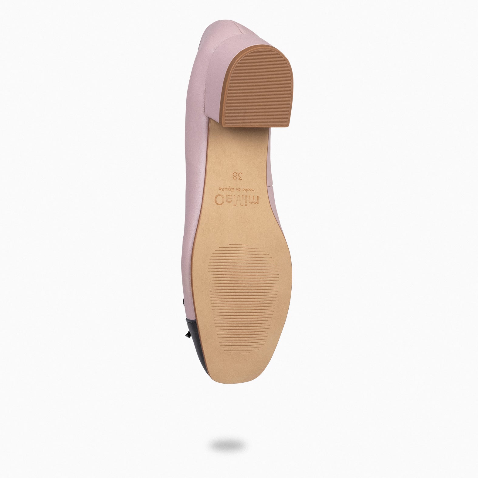 GLAMOUR – Bailarinas con tacón y puntera de charol NUDE