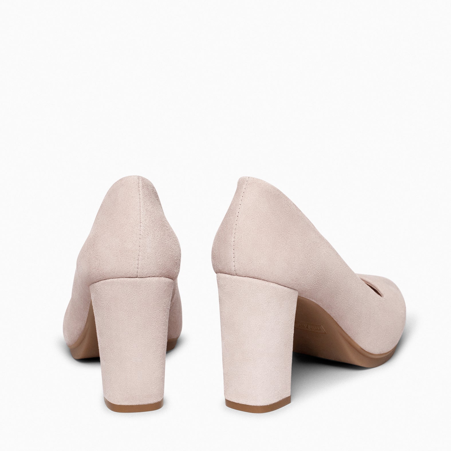 URBAN – Zapatos de tacón alto de ante Rosa Claro