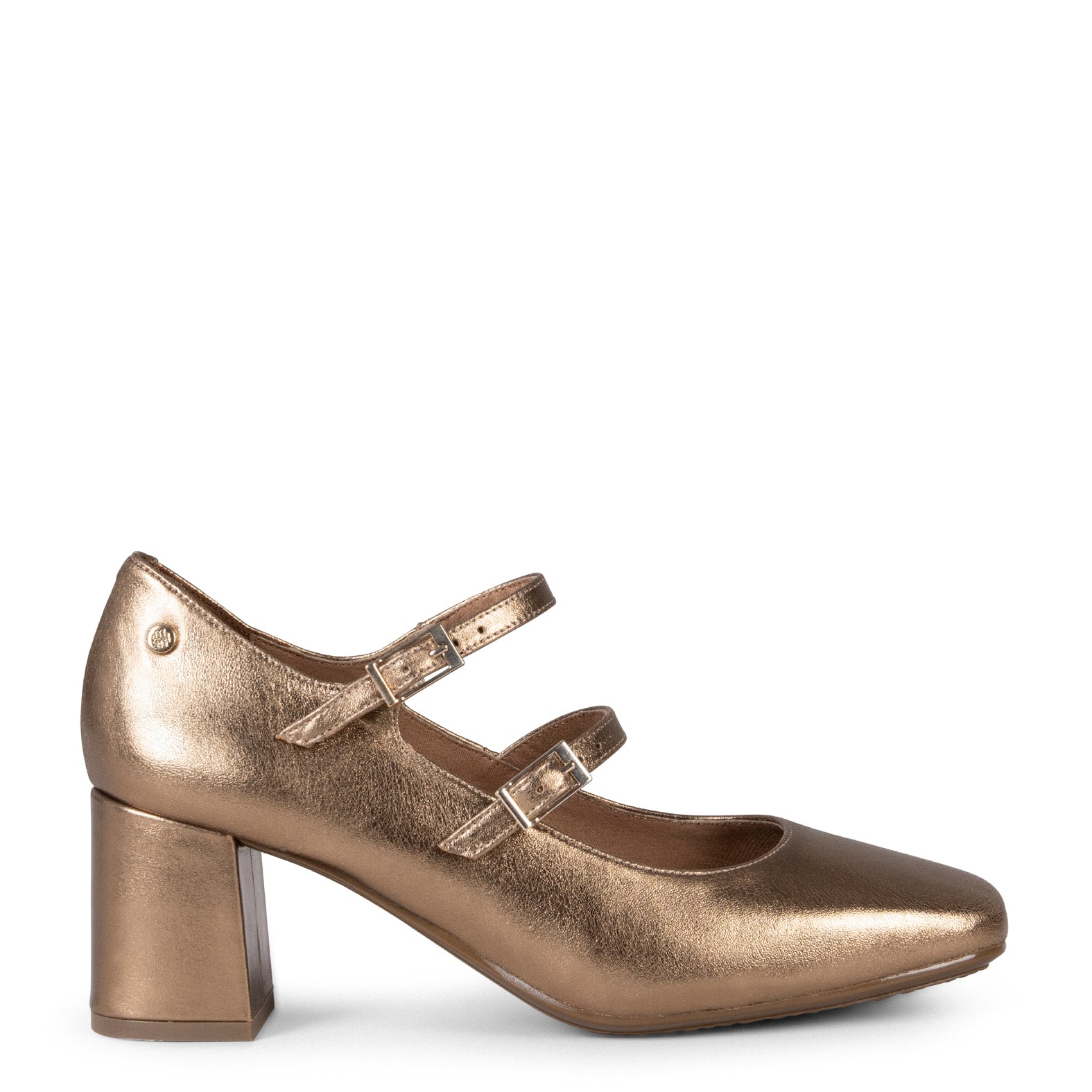 FEBRIS - Zapatos de piel con doble pulsera ORO