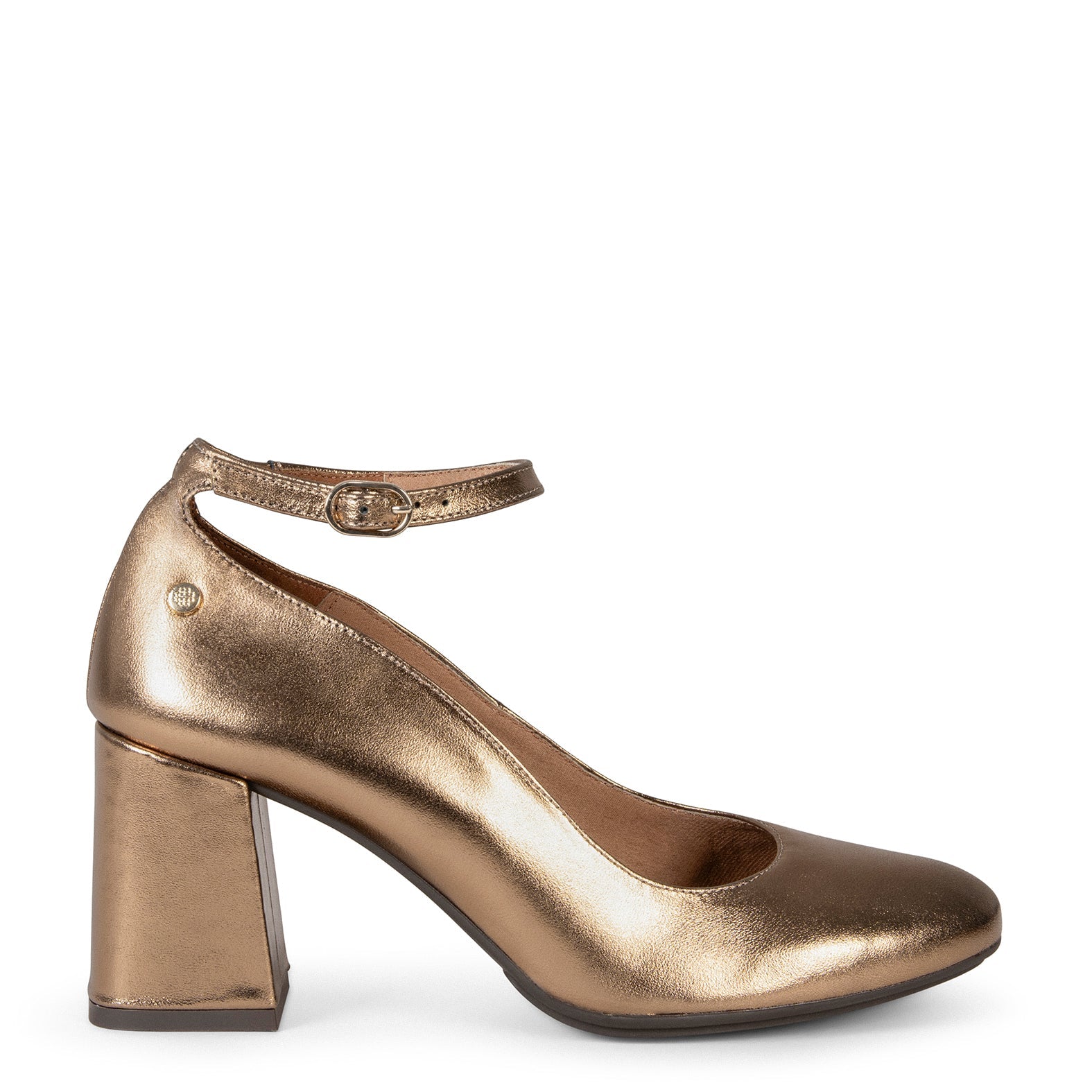 CAROL – Zapatos con pulsera y tacón ORO VIEJO
