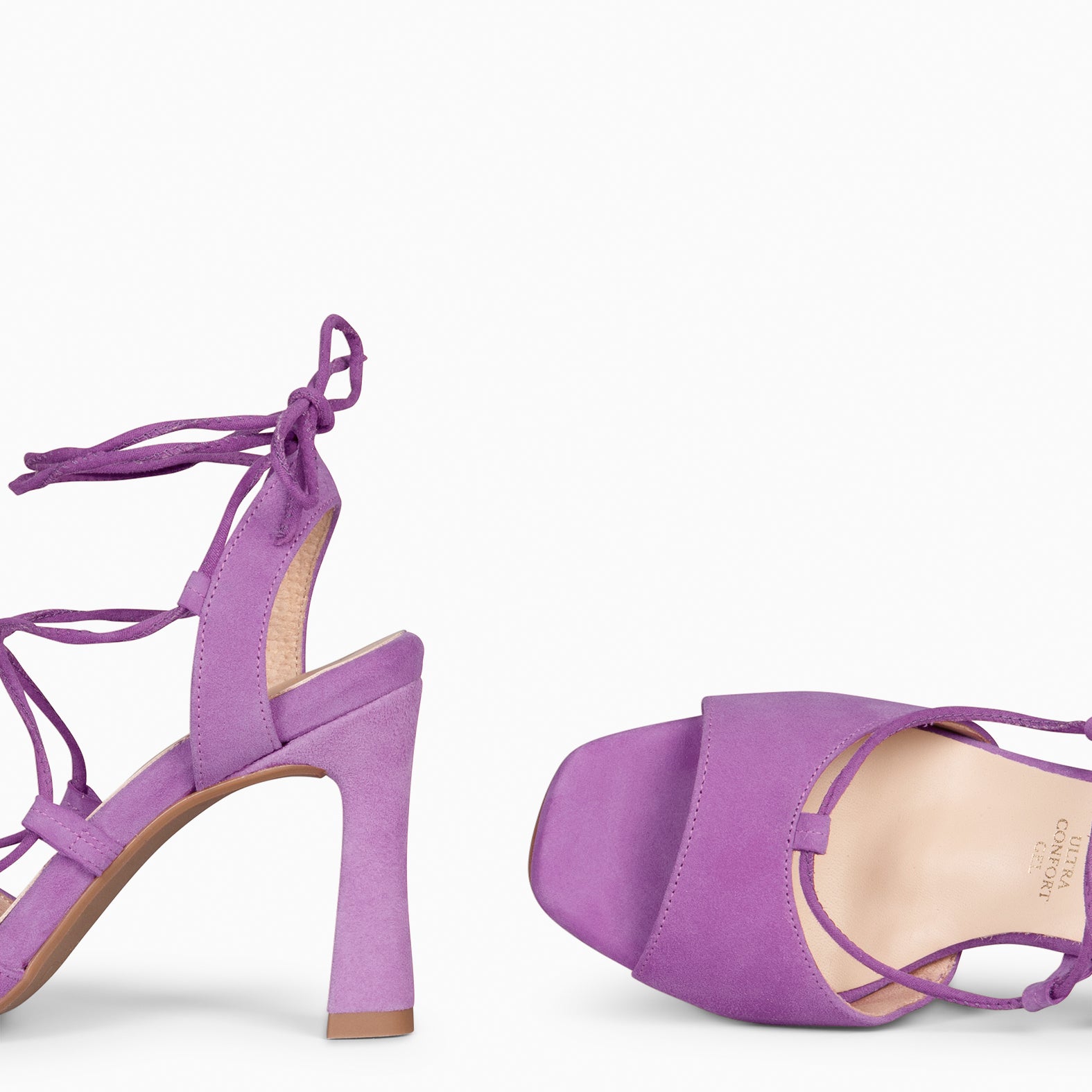 MÓNICA - SANDALIAS ELEGANTES DE TACÓN MALVA