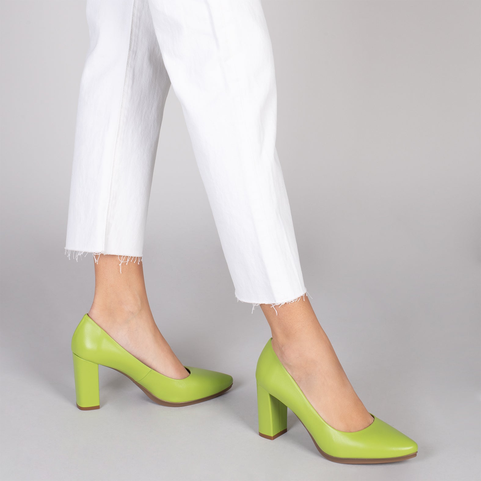 URBAN SALON - Zapatos de tacón alto en napa VERDE PISTACHO