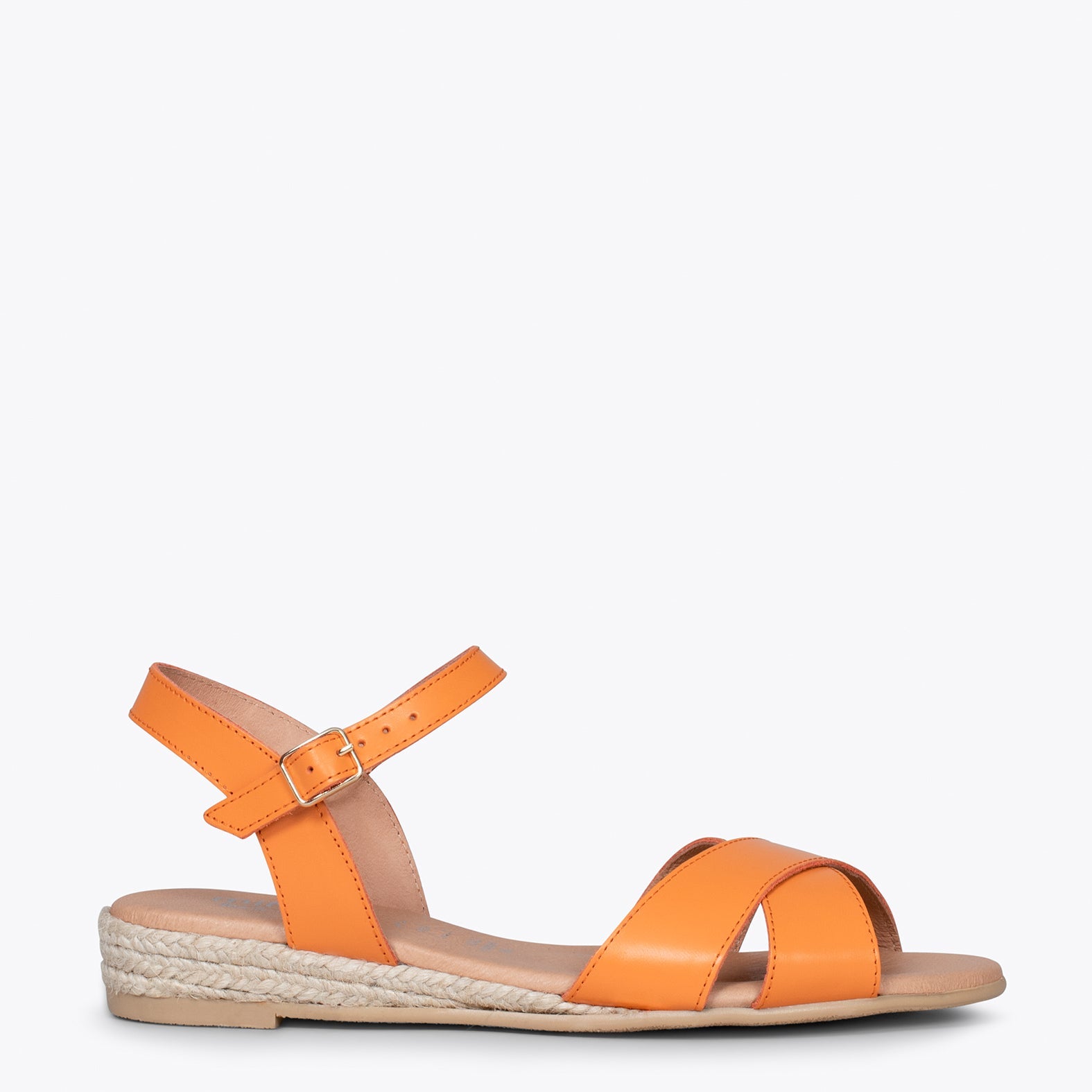 CÍES - Sandalias de esparto de tiras cruzadas NARANJA