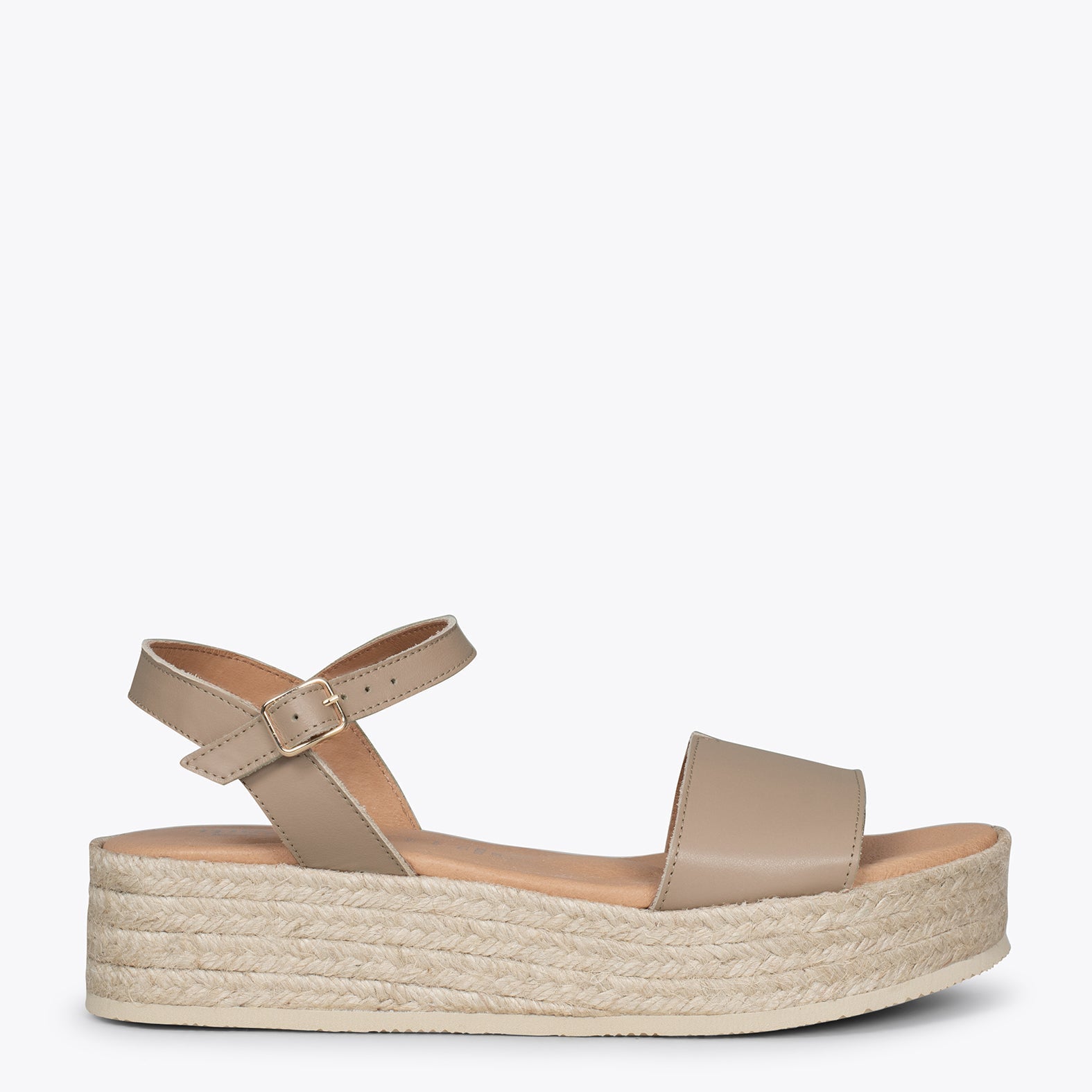 TARIFA Sandalias con plataforma de esparto TAUPE