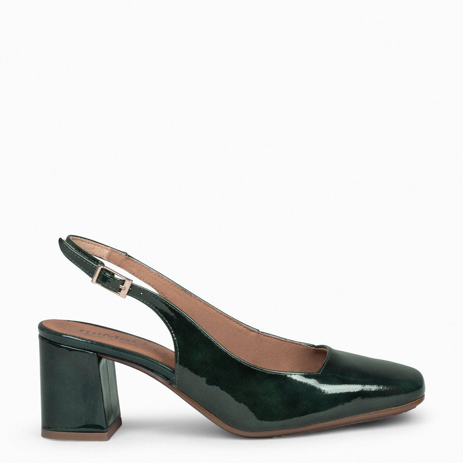 SOPHÍA - Zapato tacón ancho destalonado VERDE