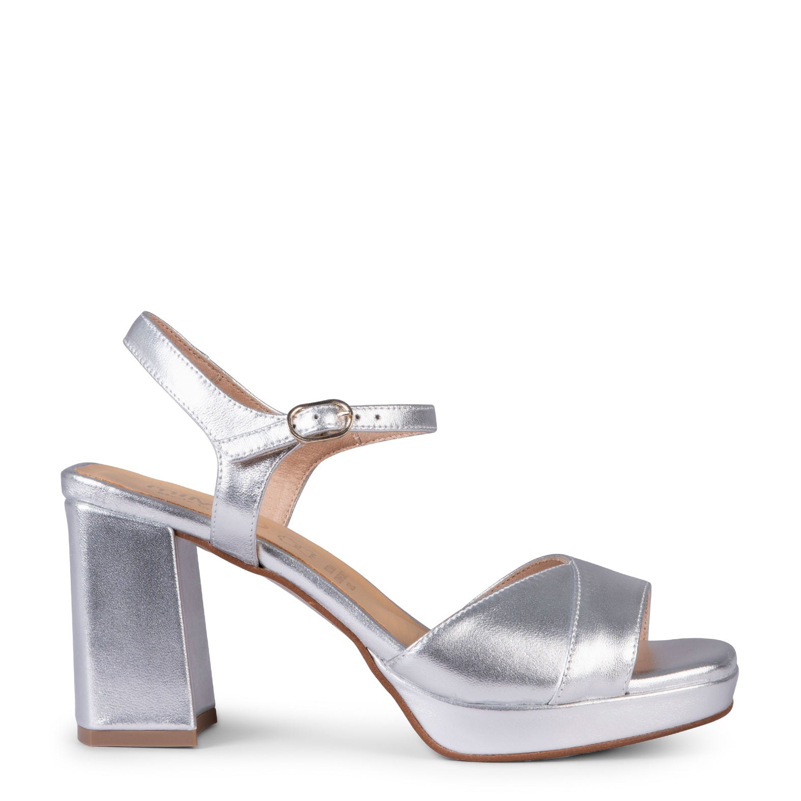 MICHELLE - ZAPATOS DE MUJER DE TACÓN ANCHO PLATA