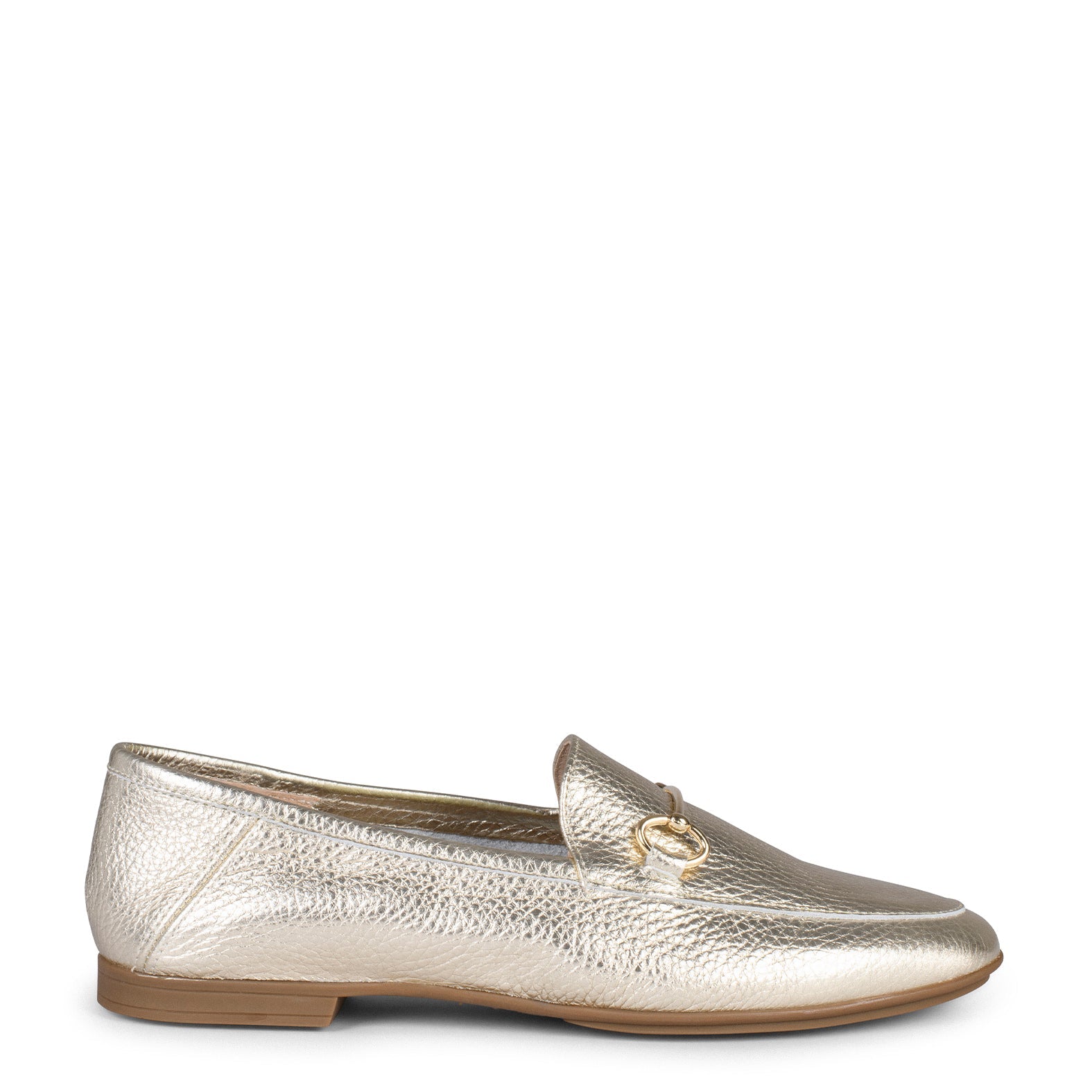 STYLE – Mocasines planos con adorno metalizado PLATINO
