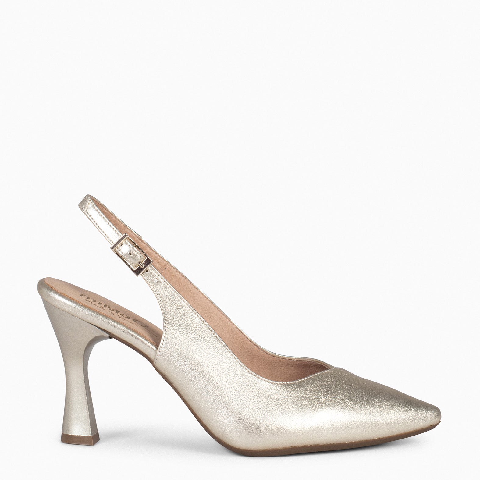 GLAM DESTALONADO - Zapatos de tacón destalonados de napa PLATINO
