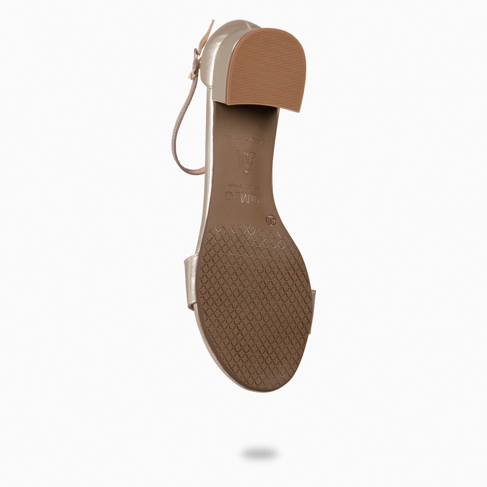 BEATRIZ – Sandalias de tacón ancho PLATINO