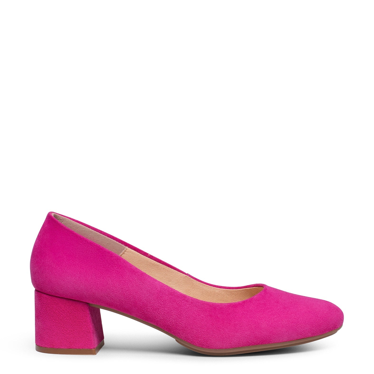 URBAN REDONDO - Zapatos de tacón bajo de ante FUCSIA