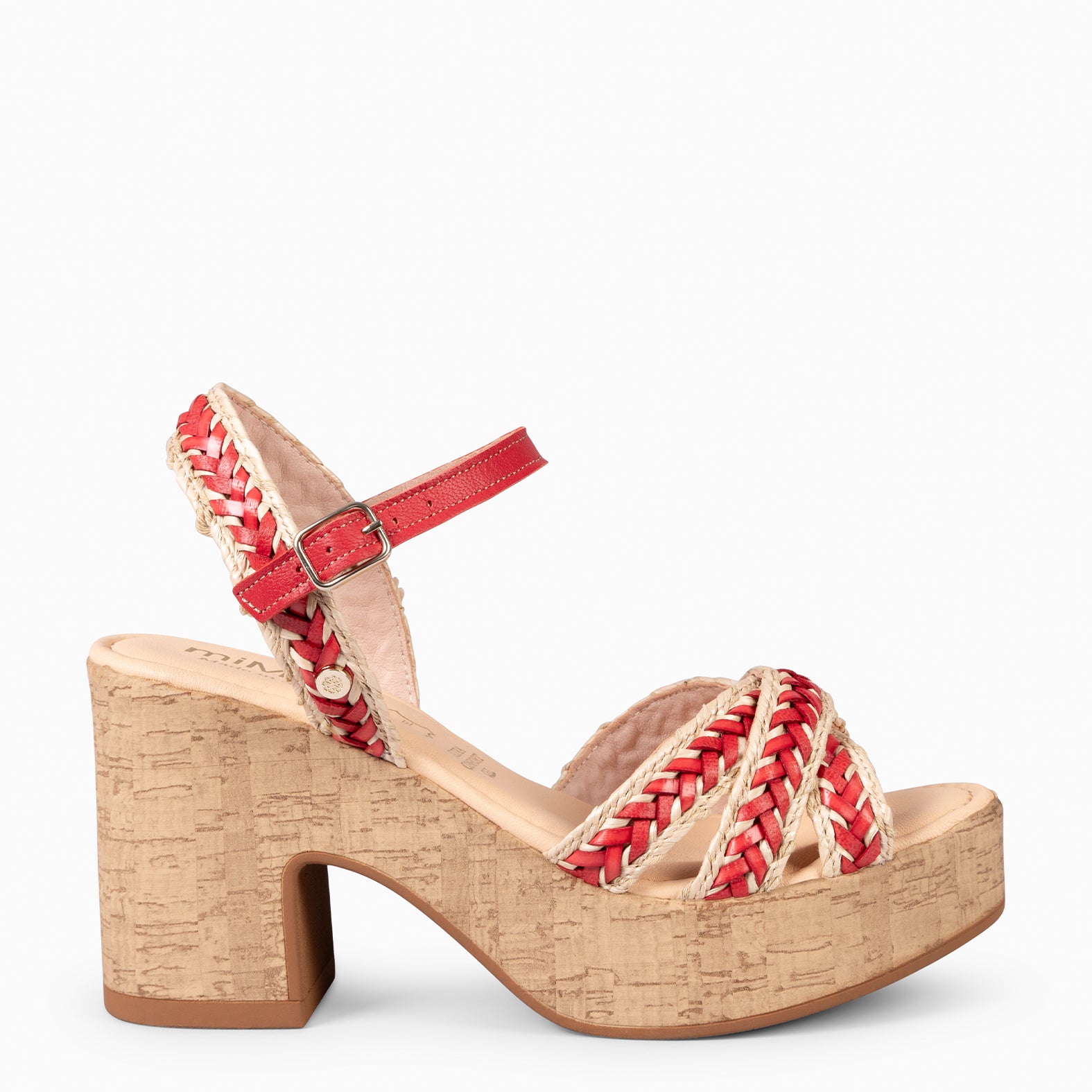 FLORA - SANDALIAS CASUALES DE TACÓN ALTO ROJO