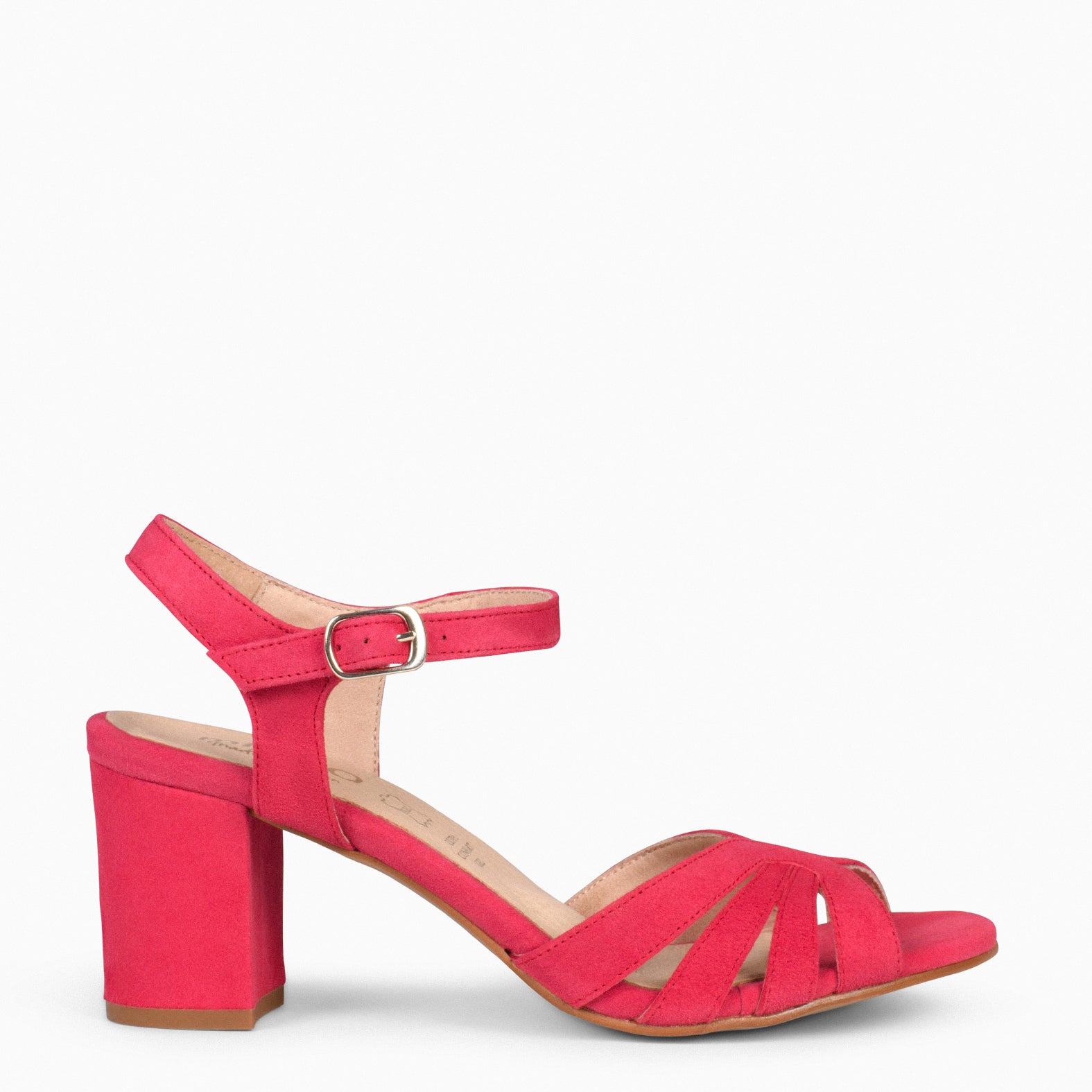 MUSA – Sandalias de Tacón ancho ROJO