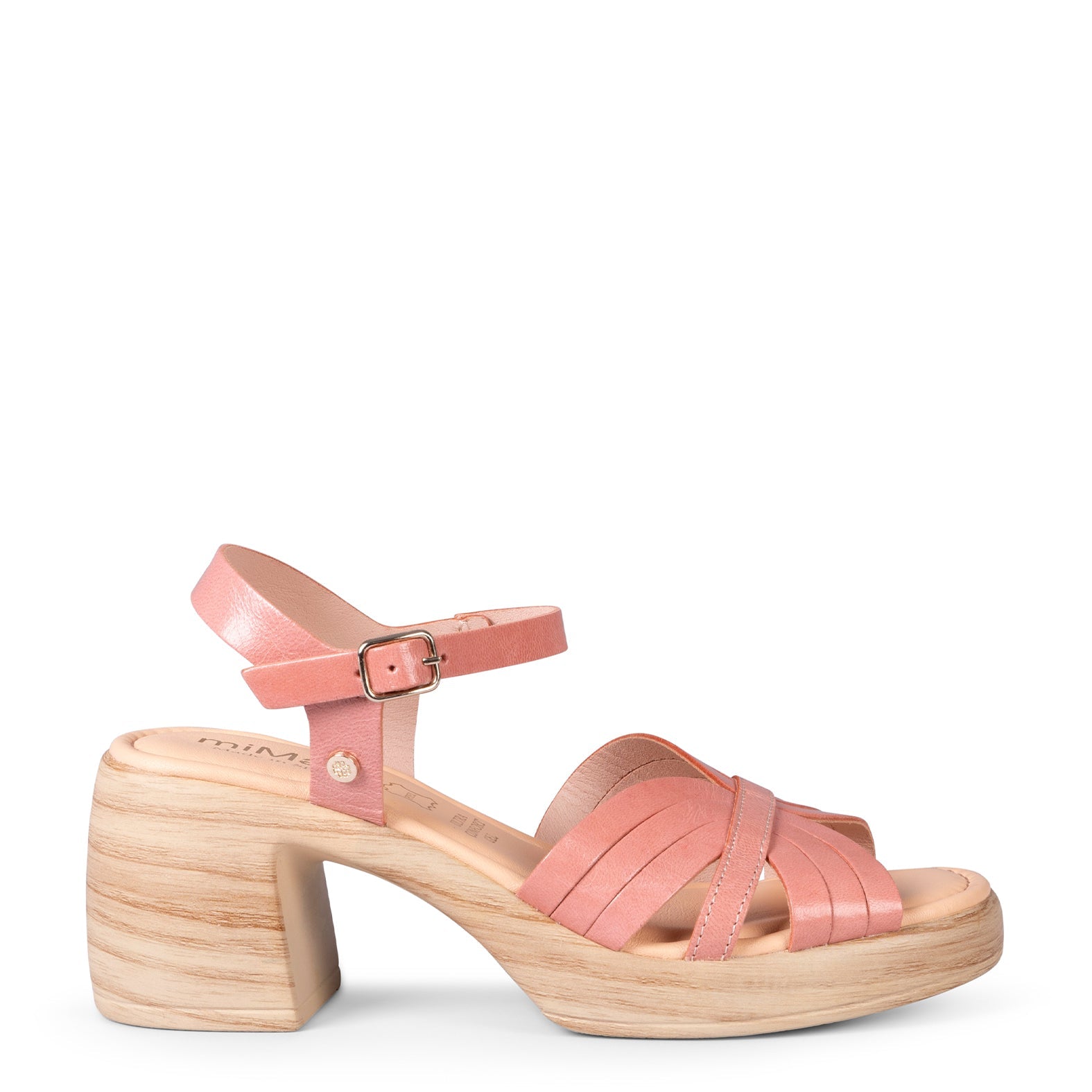 LANCY - SANDALIAS CASUAL DE TACÓN ROSA PALO