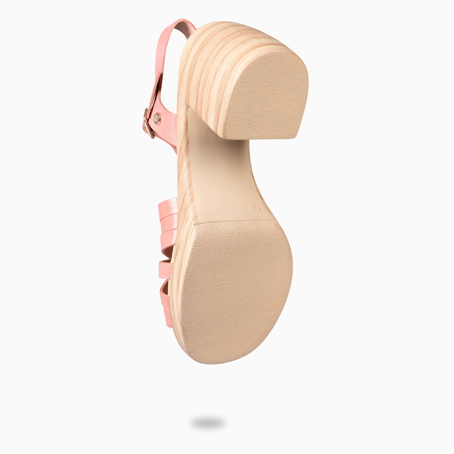 LANCY - SANDALIAS CASUAL DE TACÓN ROSA PALO
