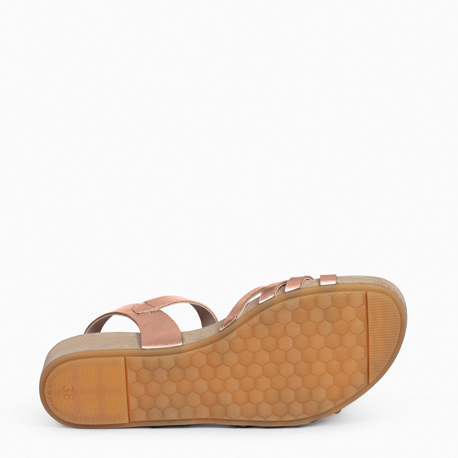 MESINA - Sandalias de cuña y tiras metalizadas ROSA
