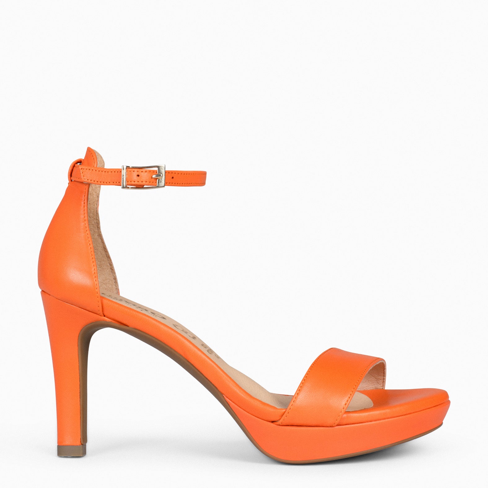 FIESTA - Sandalias de tacón alto y plataforma NARANJA