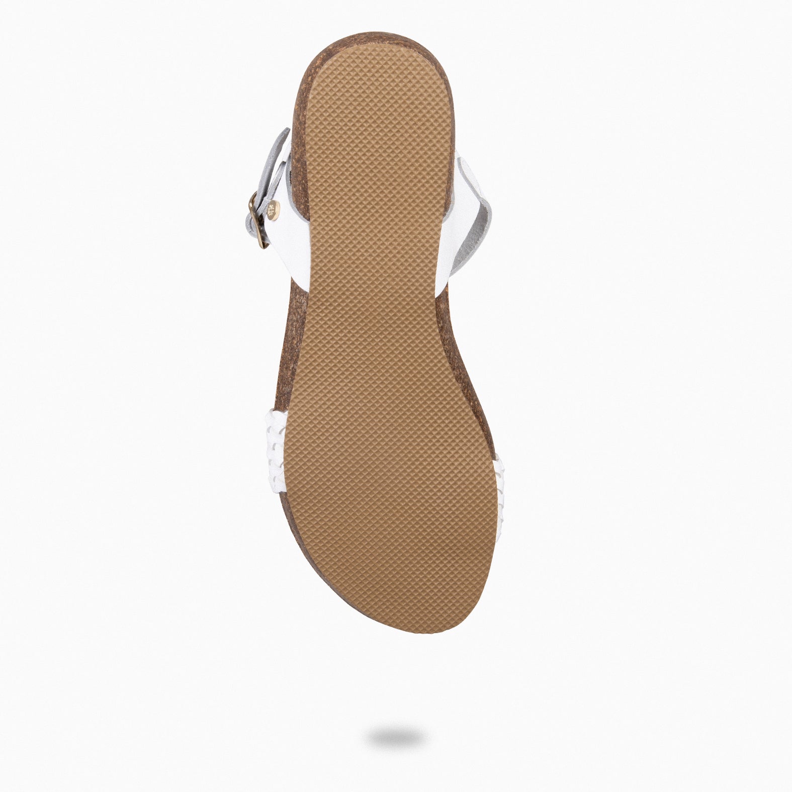AIRE - Sandalias Planas BIO de tira Trenzada BLANCO