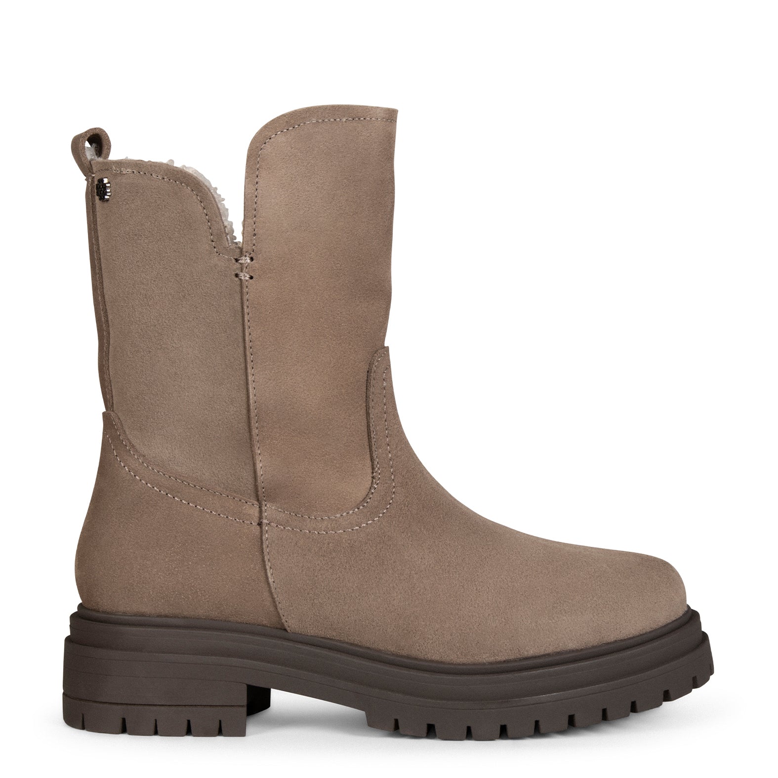 LAPONIA – Botin de mujer de piel de borrego TAUPE
