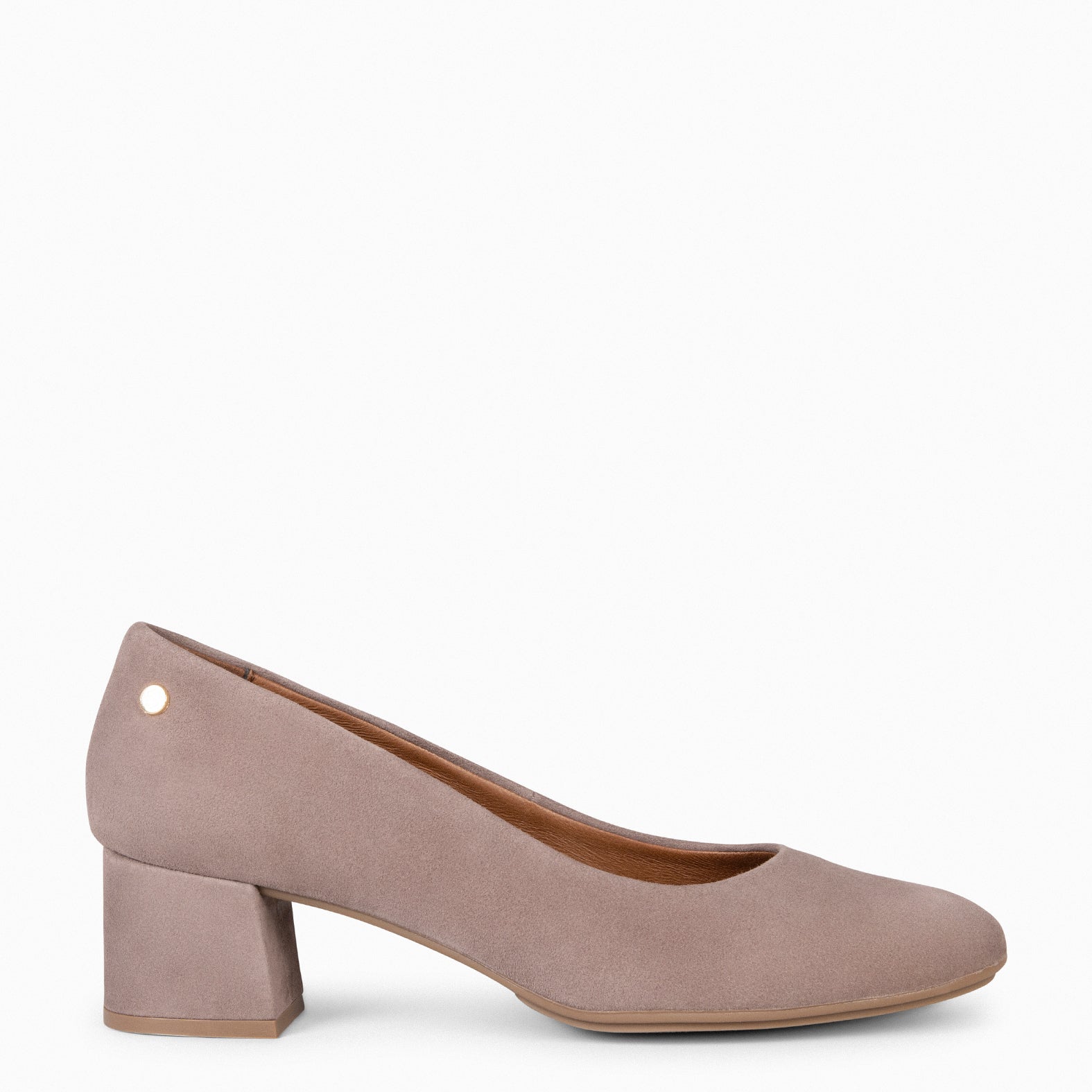 URBAN REDONDO - Zapatos de tacón bajo de ante en TAUPE