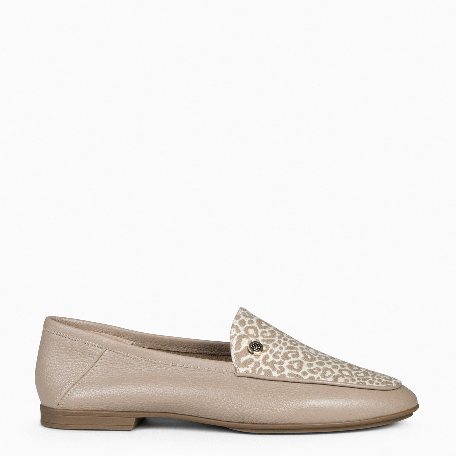 STYLE SAUVAGE - Mocasín tacón bajo TAUPE
