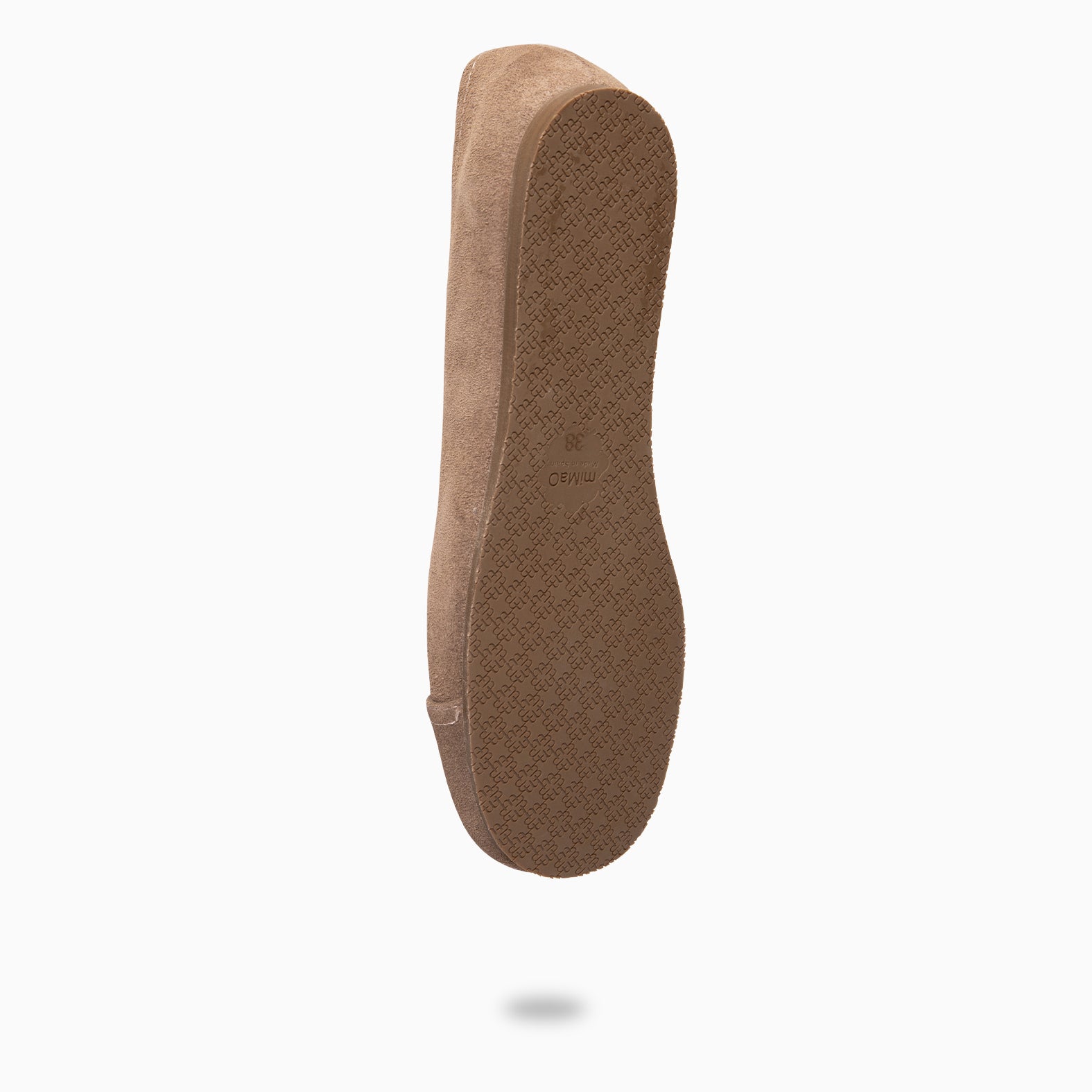 PLUMA - Bailarina baresoft de serraje en TAUPE