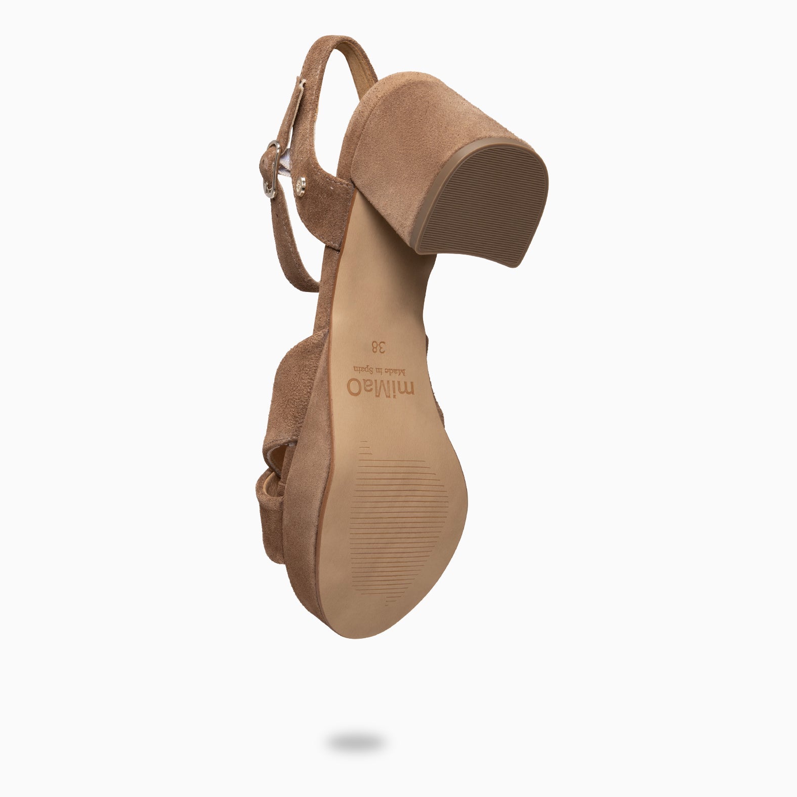 CERDEÑA - Sandalias de tacón ancho y plataforma TAUPE