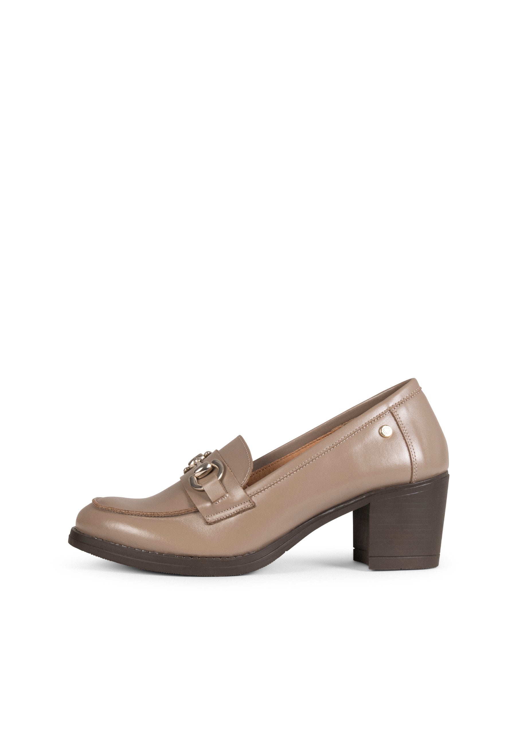 FABIOLA - Mocasines con tacón de napa TAUPE