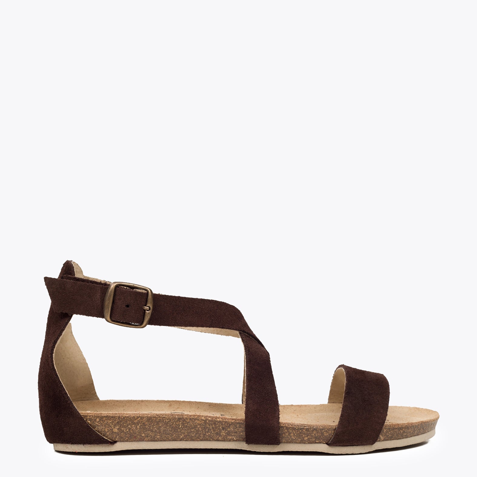 CRUZADA BIO - Sandalia plana BIO cruzada MARRÓN
