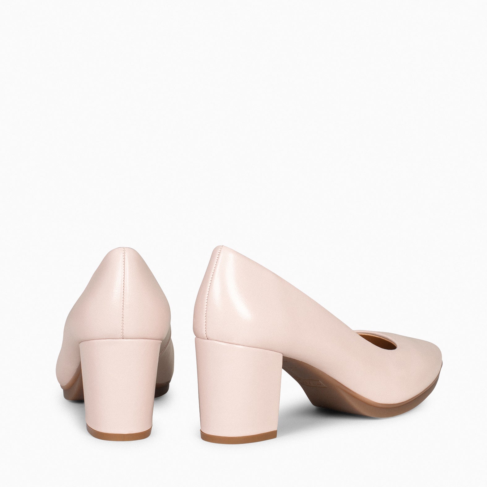 URBAN S SALON - Zapatos de tacón medio de napa NUDE