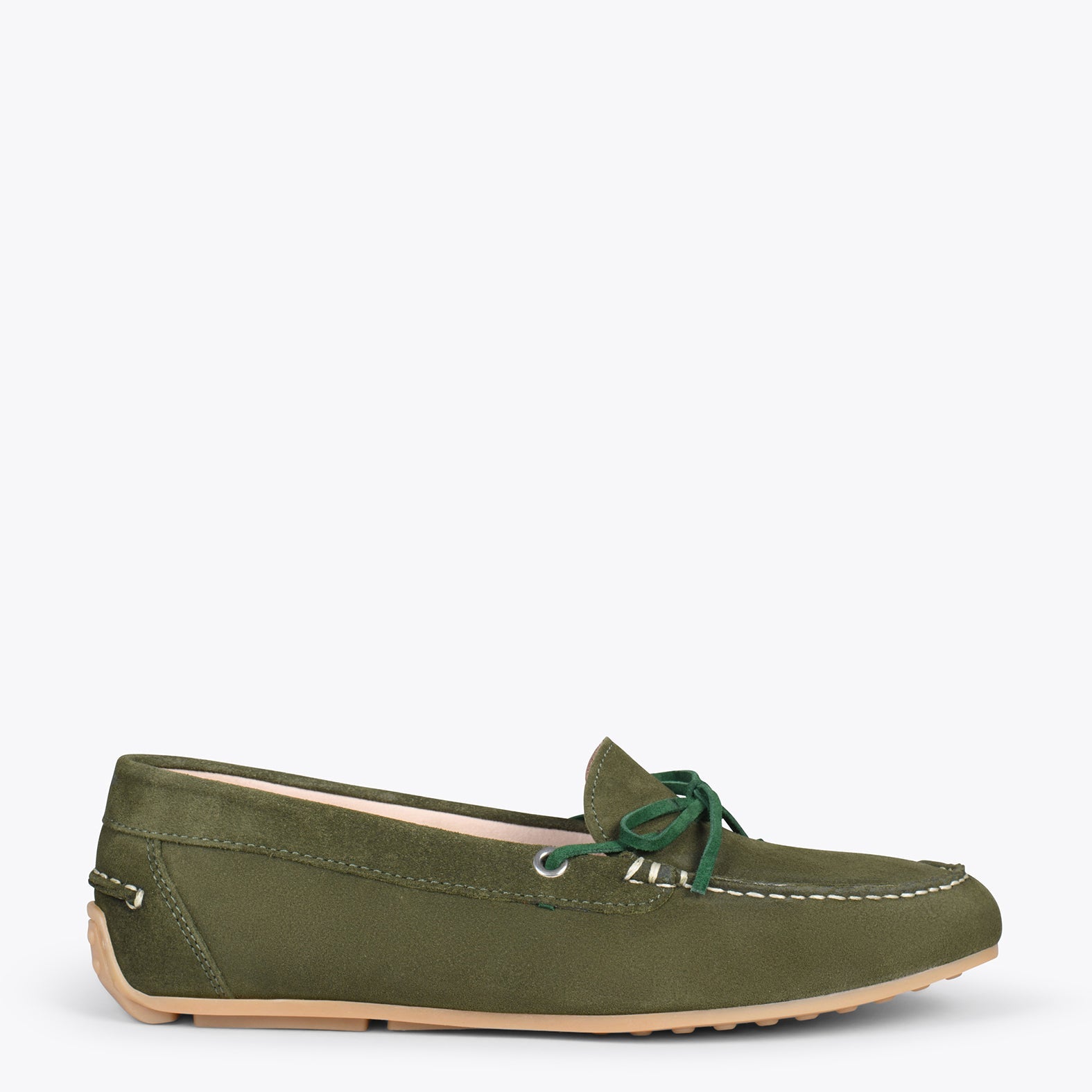 LAZO – Mocasines planos de mujer con plantilla extraíble VERDE
