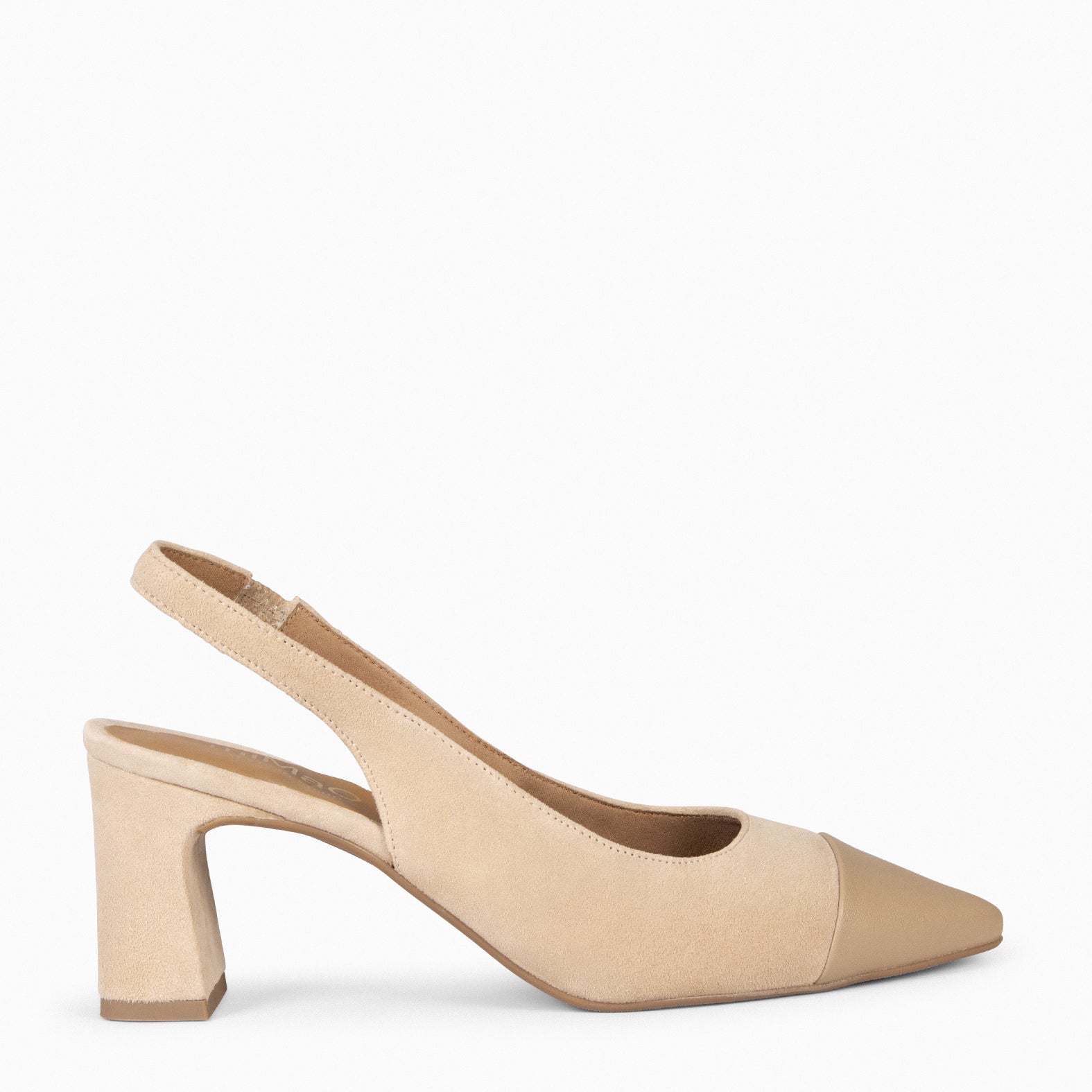 DIANA - Zapato con puntera afilada bicolor BEIGE