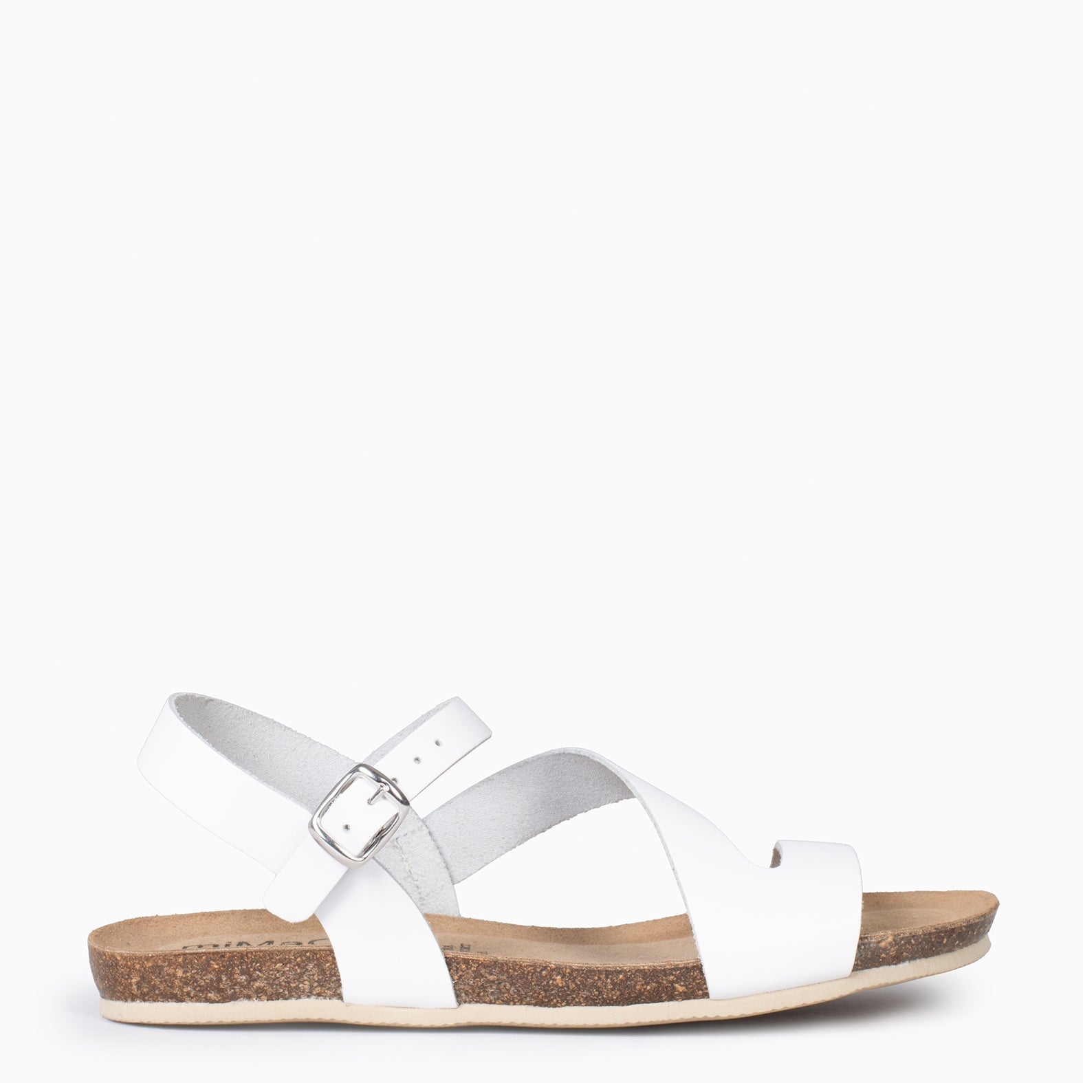 LIS – Sandalias BIO de piel de Vaquetilla BLANCO