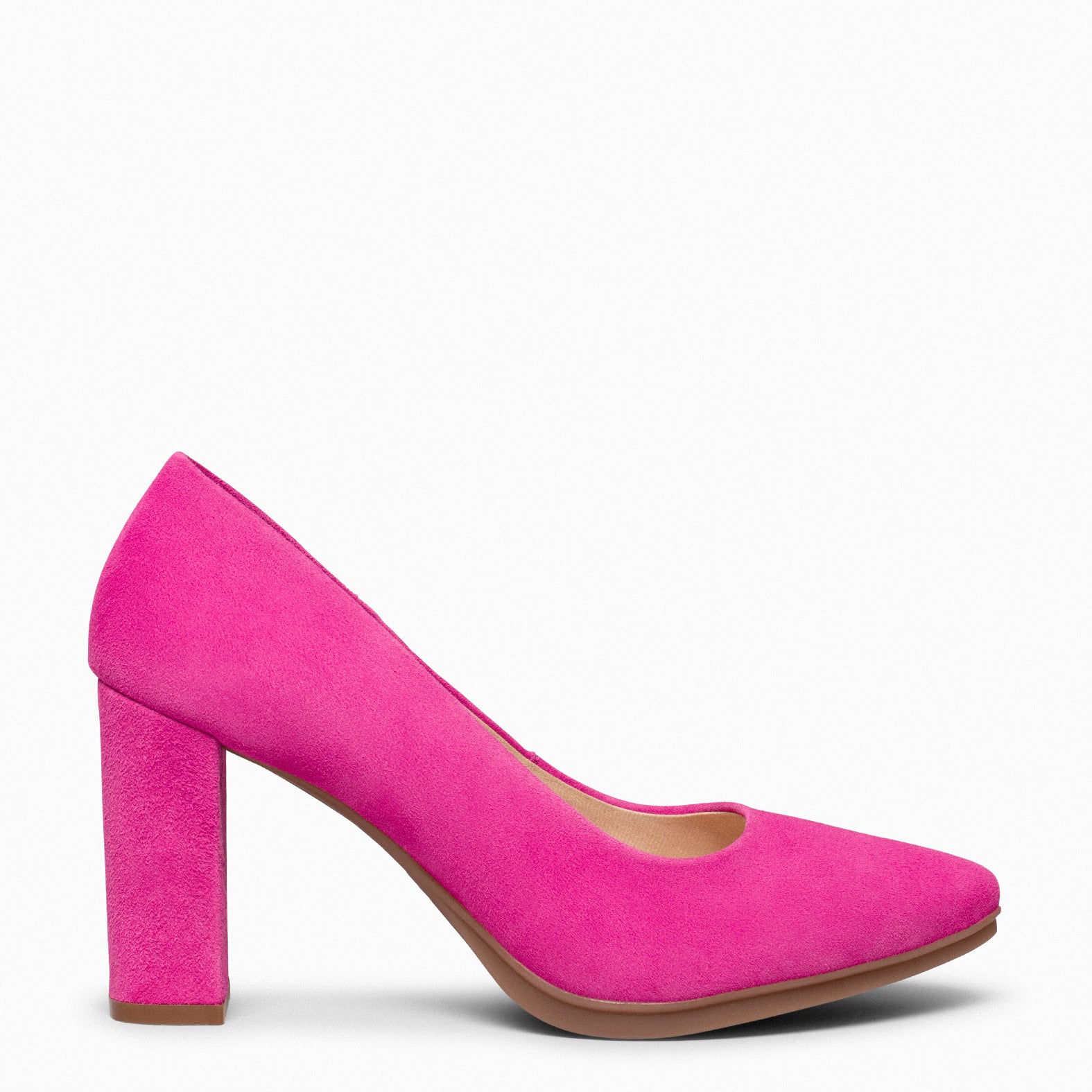 URBAN – Zapatos de tacón alto de ante FUCSIA