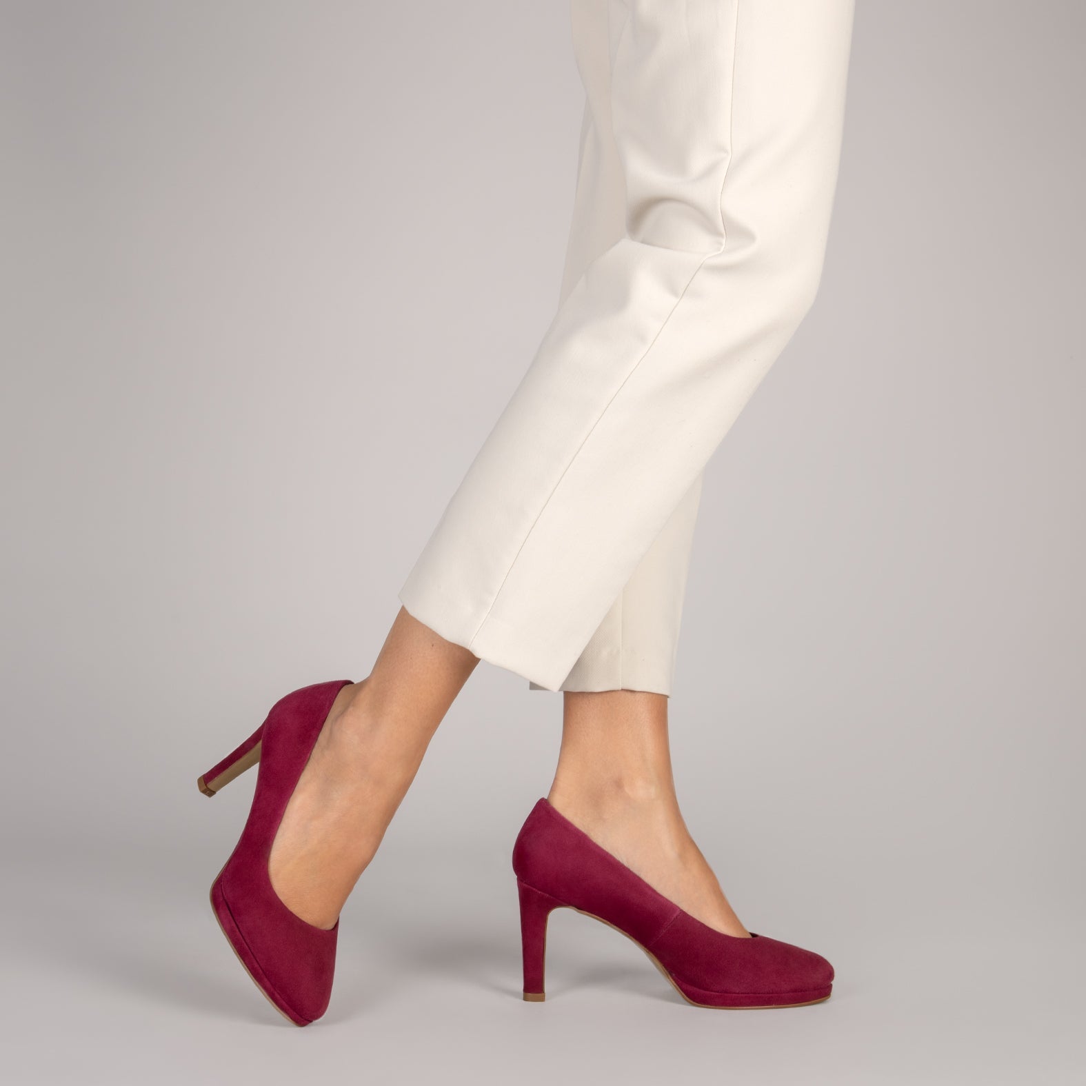 PLATAFORMA - Zapatos de tacón alto y plataforma GRANATE