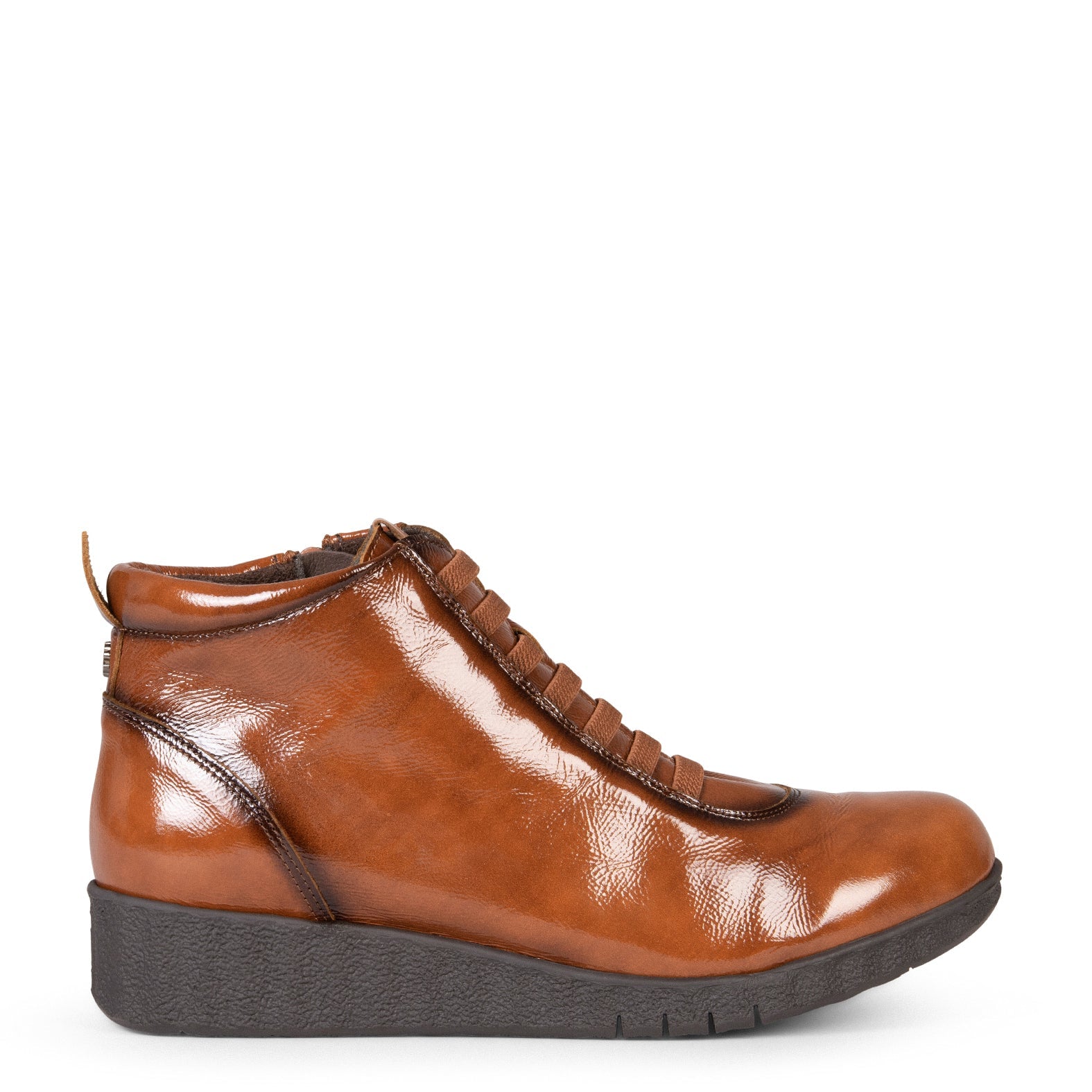 FLEXY - Zapatillas de charol CUERO abotinadas