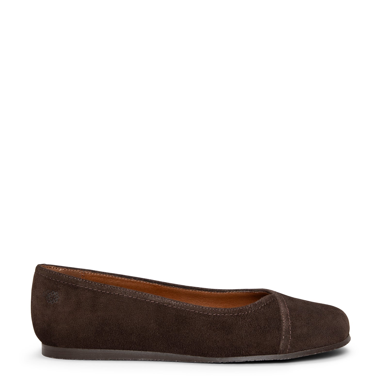 PLUMA - Bailarina baresoft de serraje en MARRON