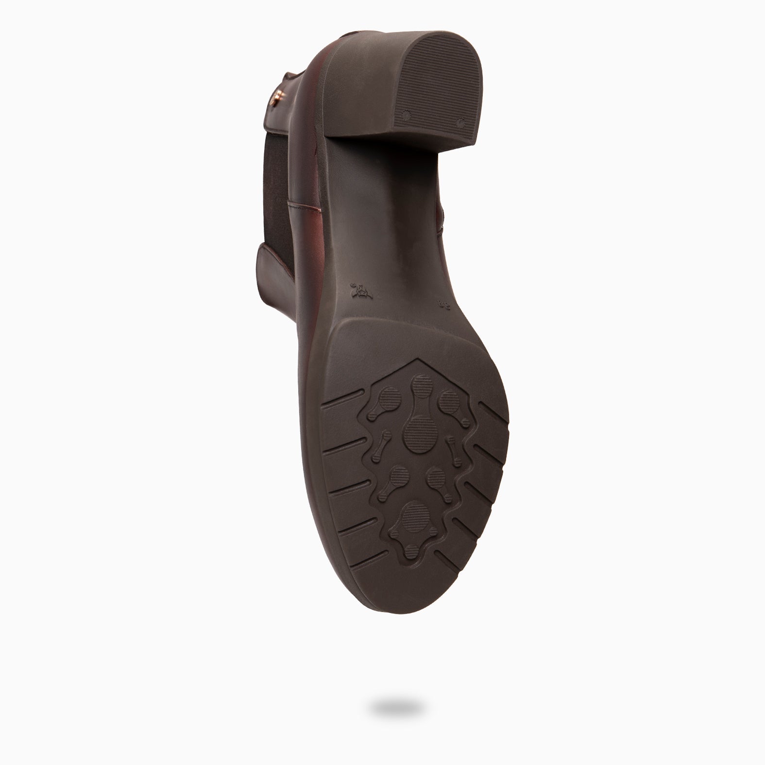 SABRINA – Botin de tacón alto con elástico lateral MARRON