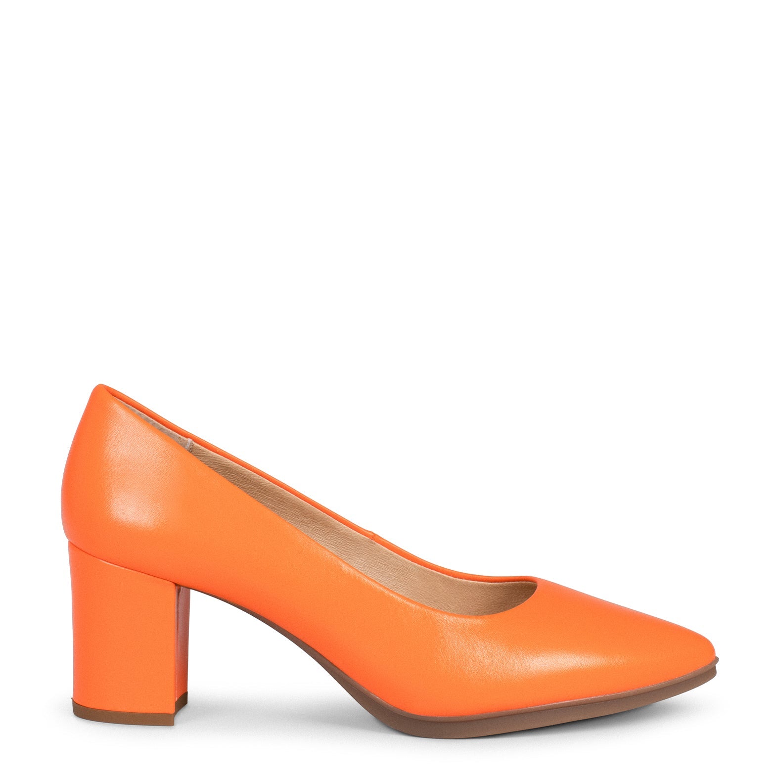 URBAN S SALON - Zapatos de tacón medio de napa NARANJA