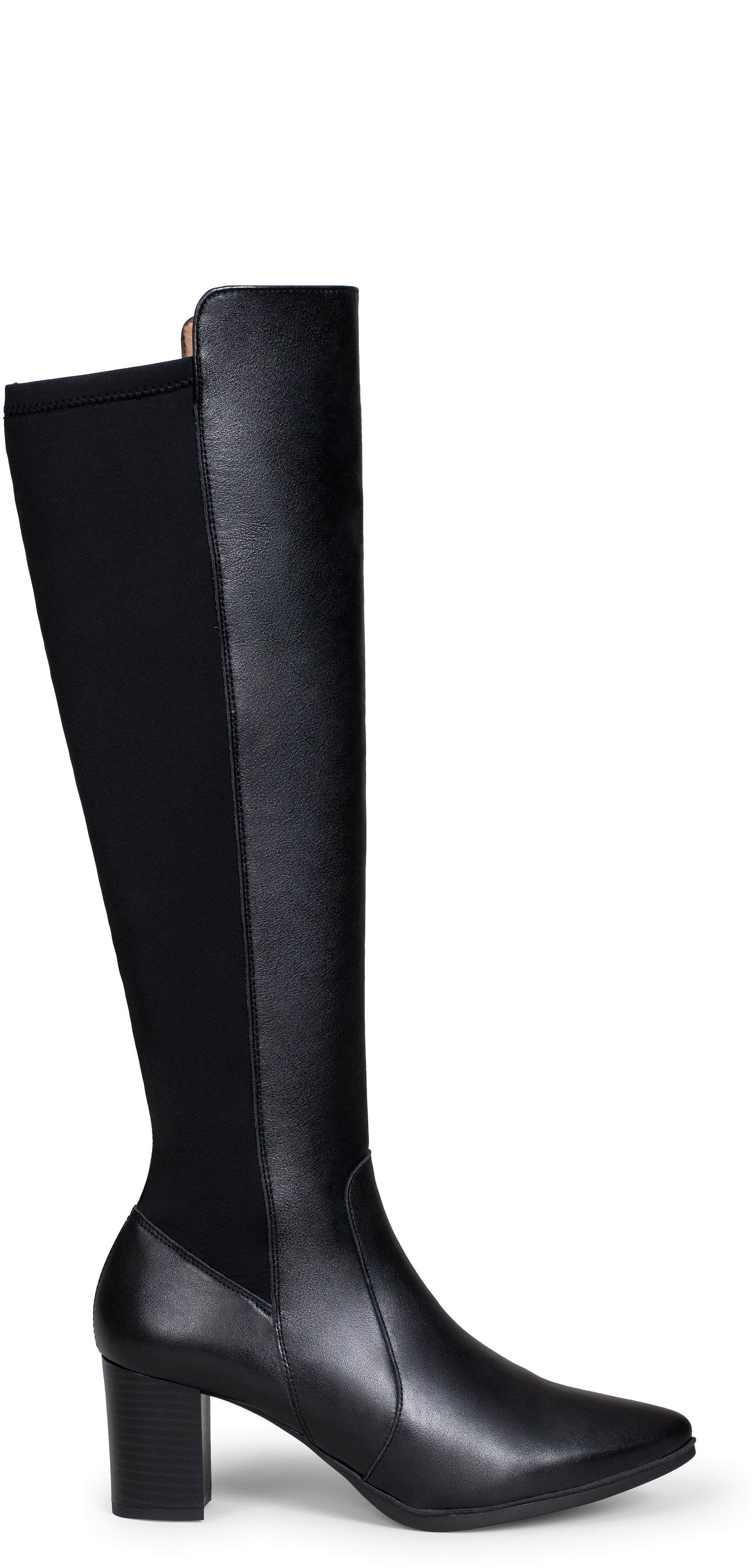 SUNSET – Botas de Tacón Elásticas NEGRO Napa