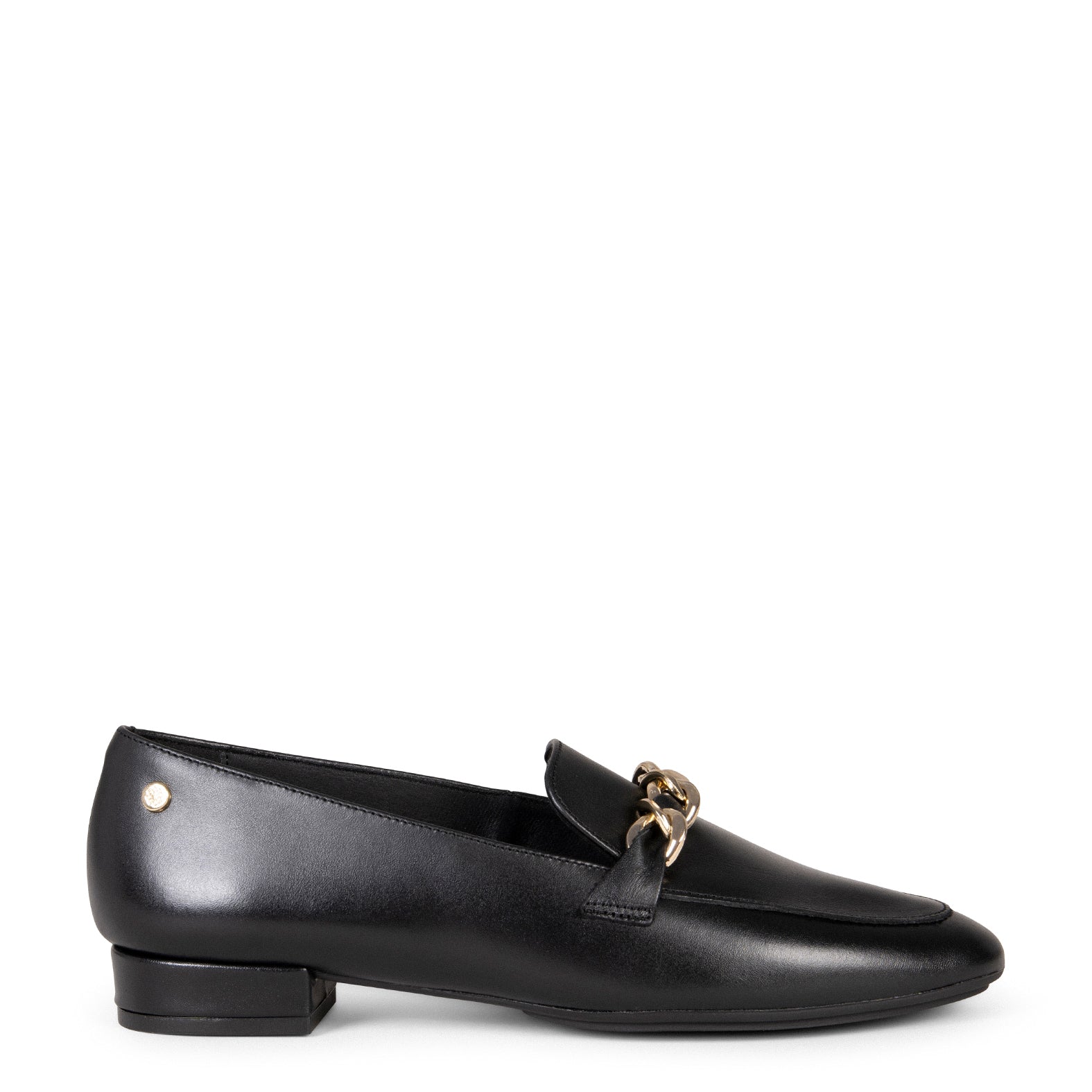 CHAIN - Mocasines planos con adorno metalizado NEGRO