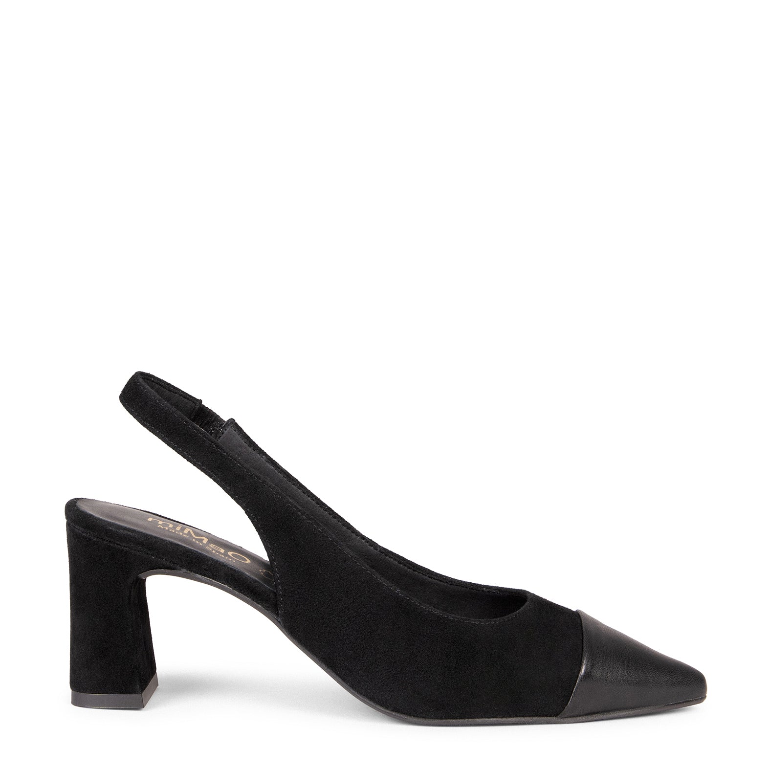 DIANA - Zapato con puntera afilada bicolor NEGRO