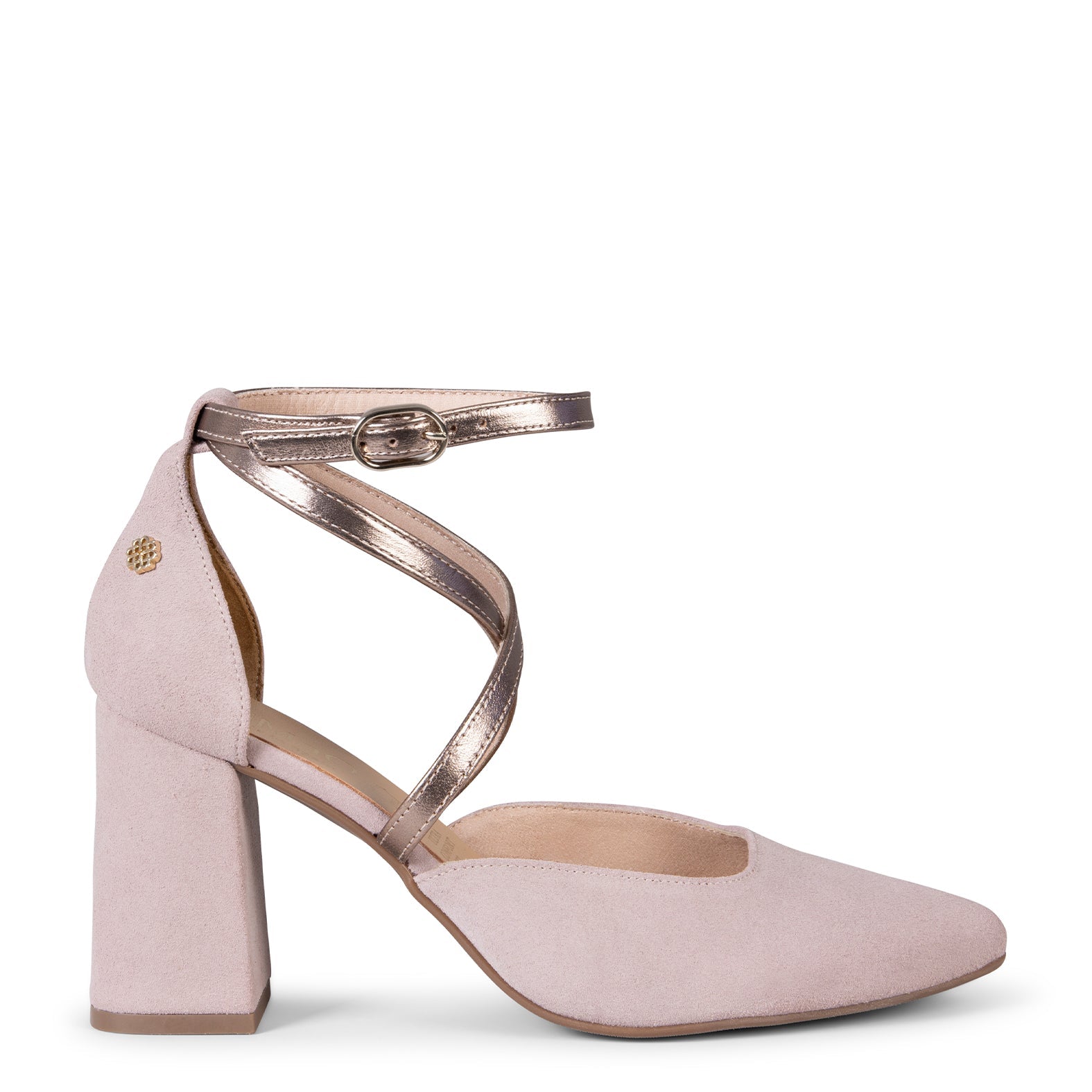 ARIEL - Zapato de tacón ancho ROSA METAL