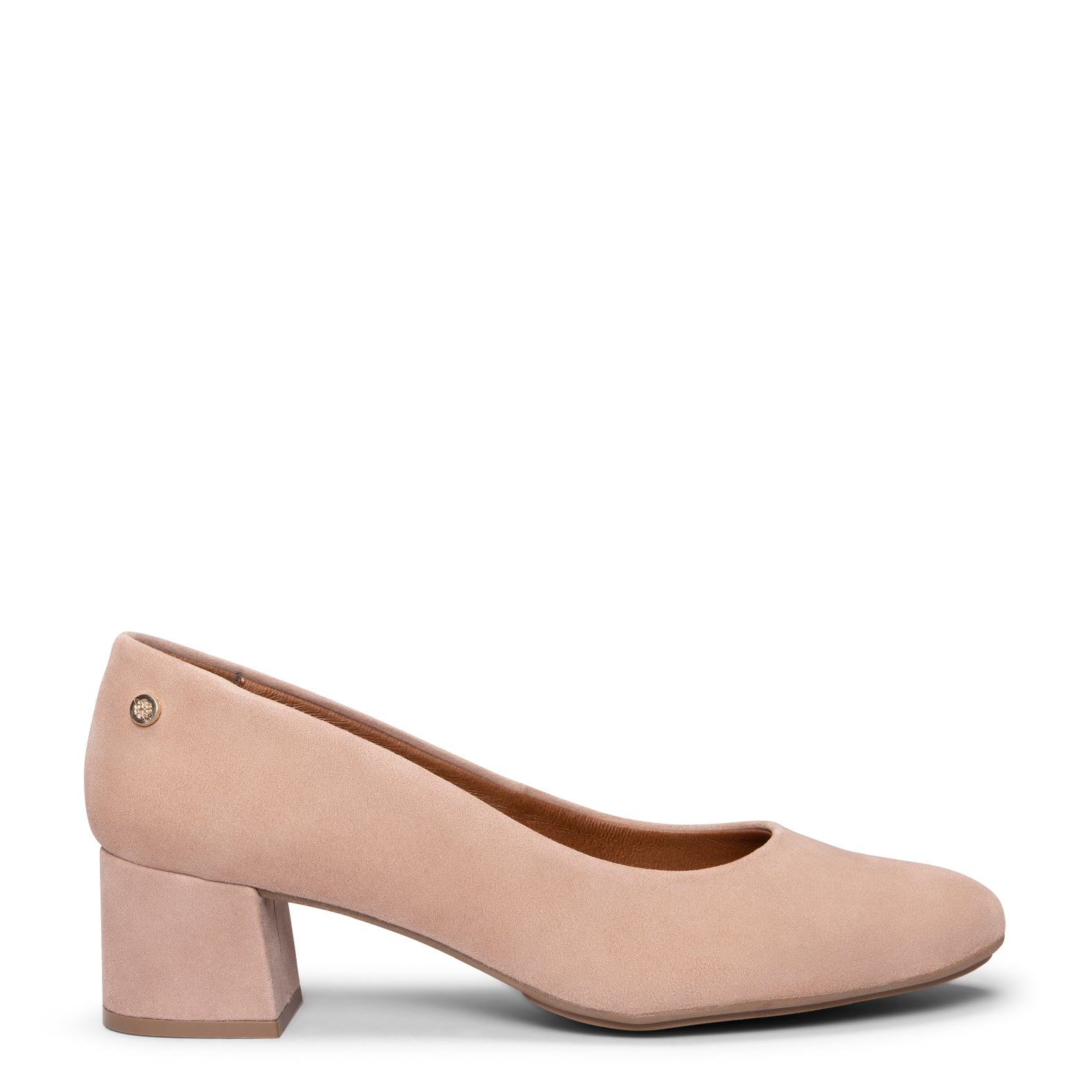 URBAN REDONDO - Zapatos de tacón bajo de ante en NUDE
