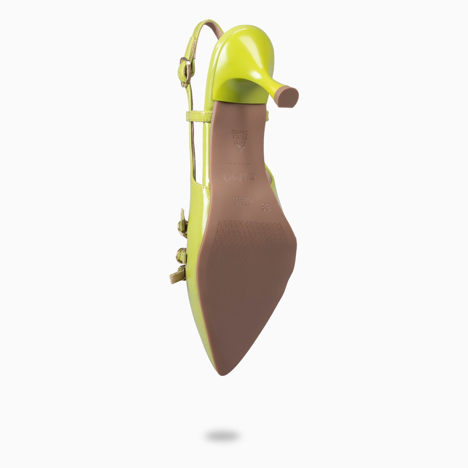 RITA - ZAPATOS DE TACÓN BAJO DESTALONADOS PISTACHO